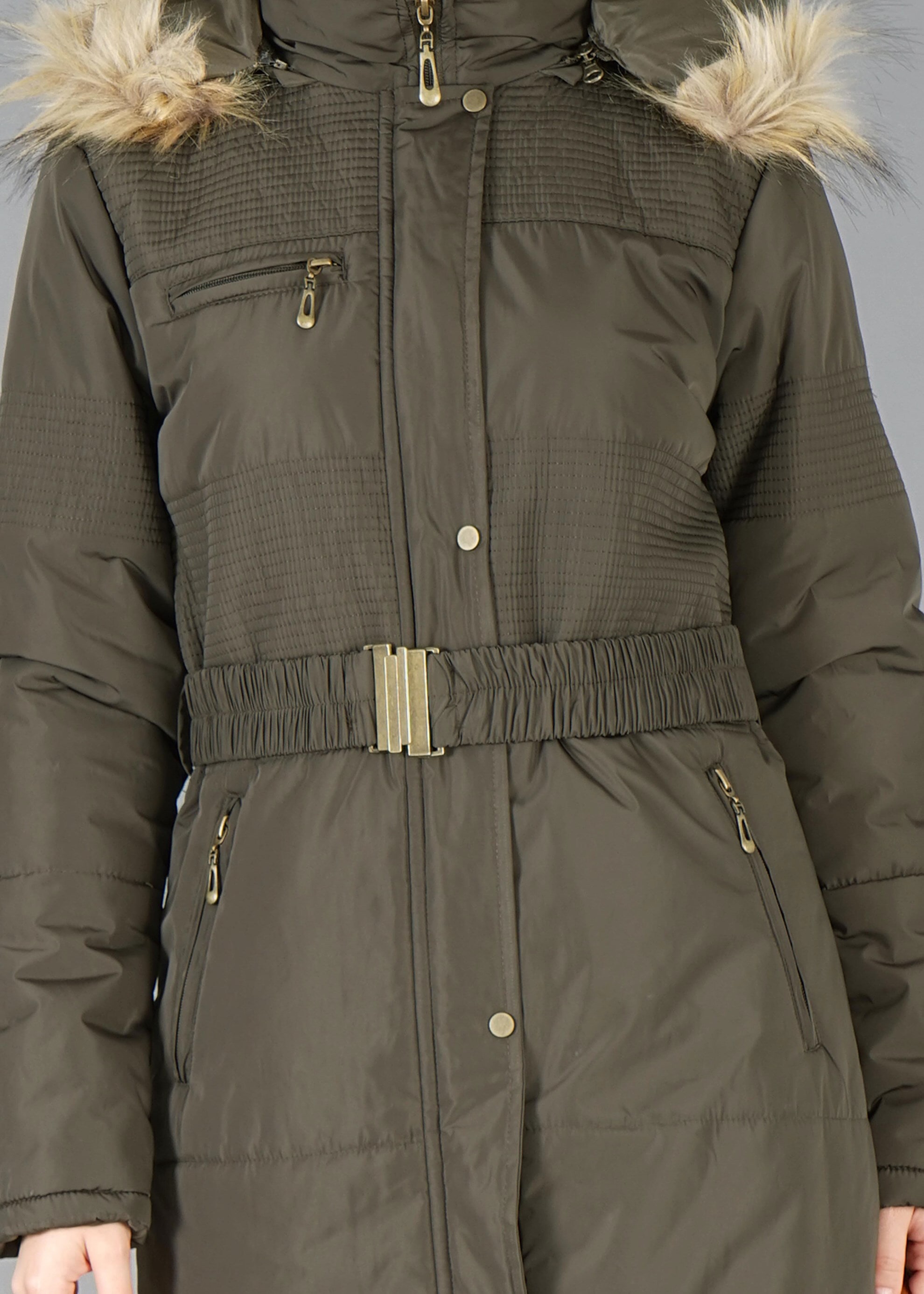 Tesettür giyim HAKİ 9509 KABAN