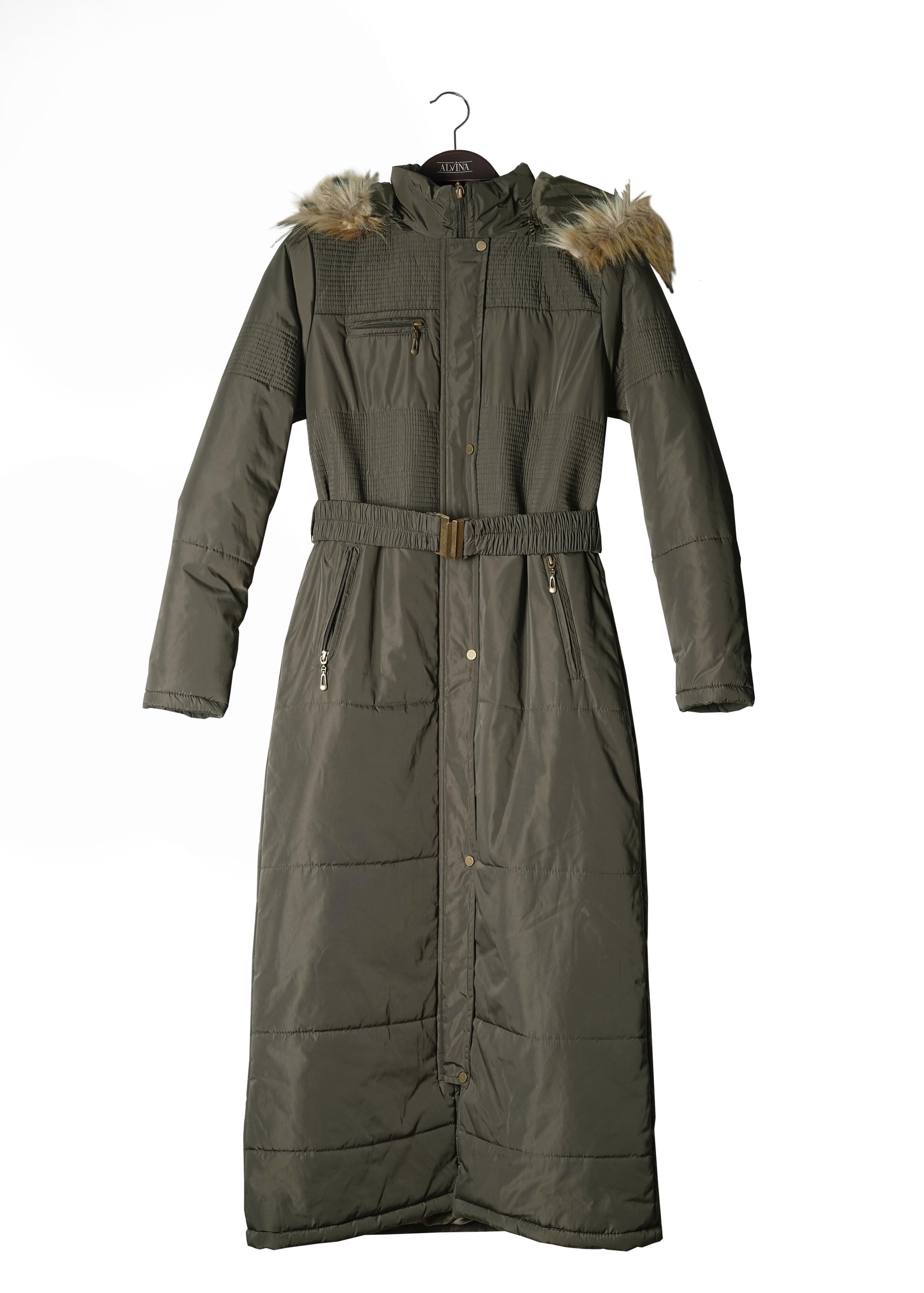 Tesettür giyim HAKİ 9509 KABAN