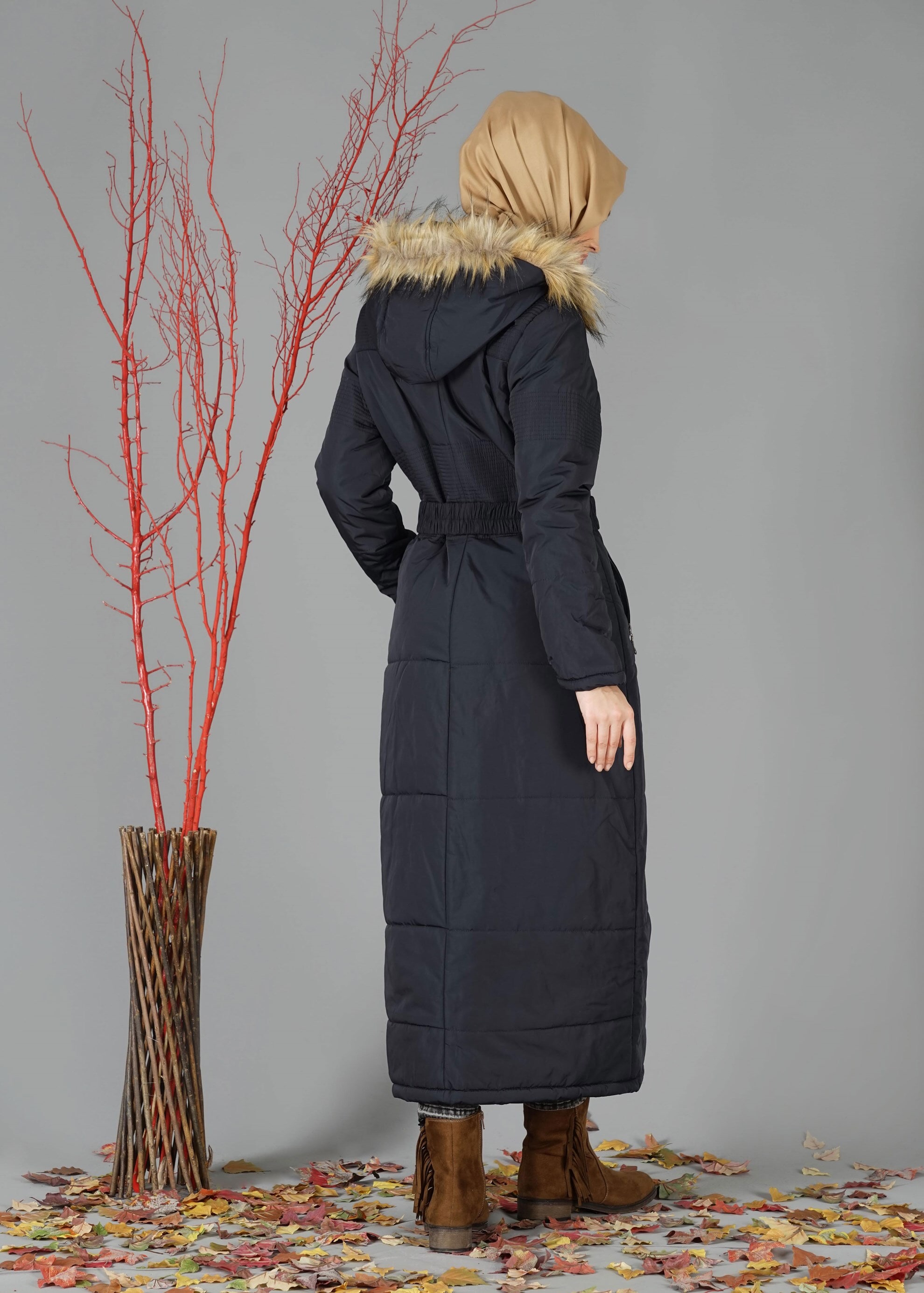 Tesettür giyim LACİVERT 9509 KABAN