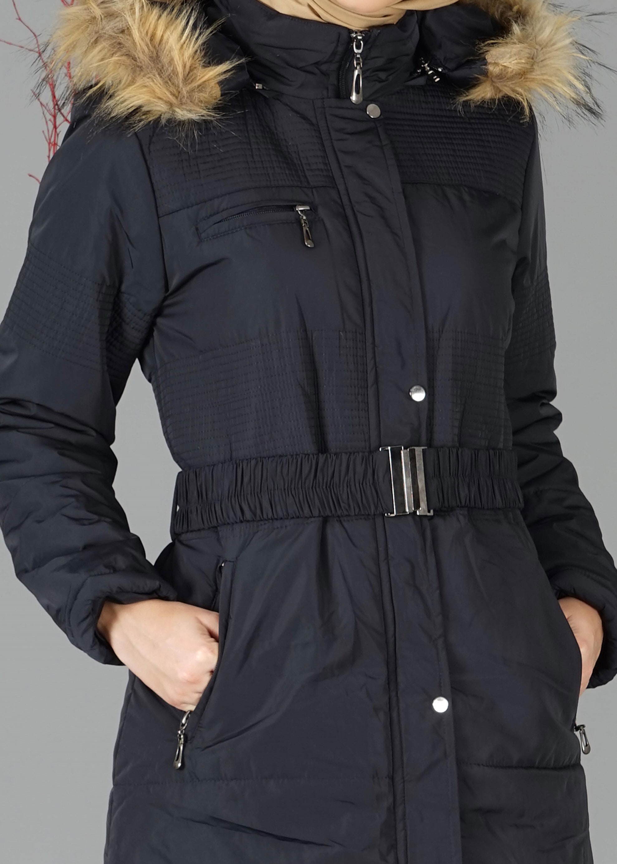 Tesettür giyim LACİVERT 9509 KABAN