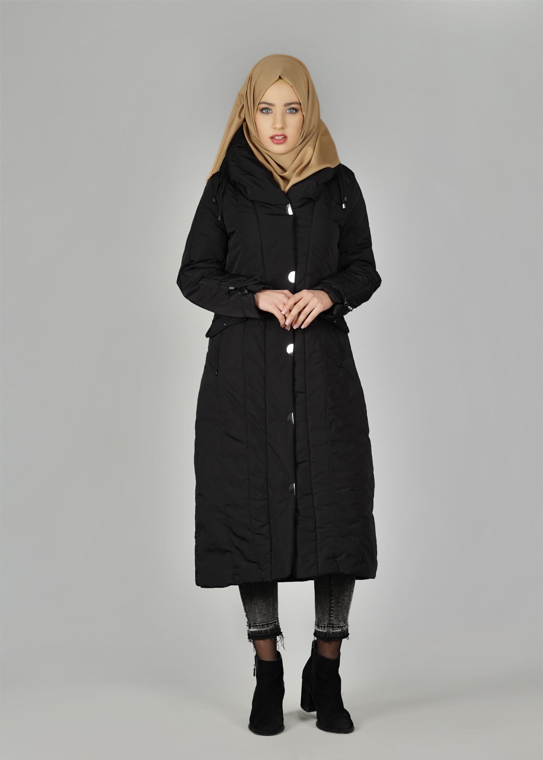 Tesettür giyim SİYAH 9511 KABAN