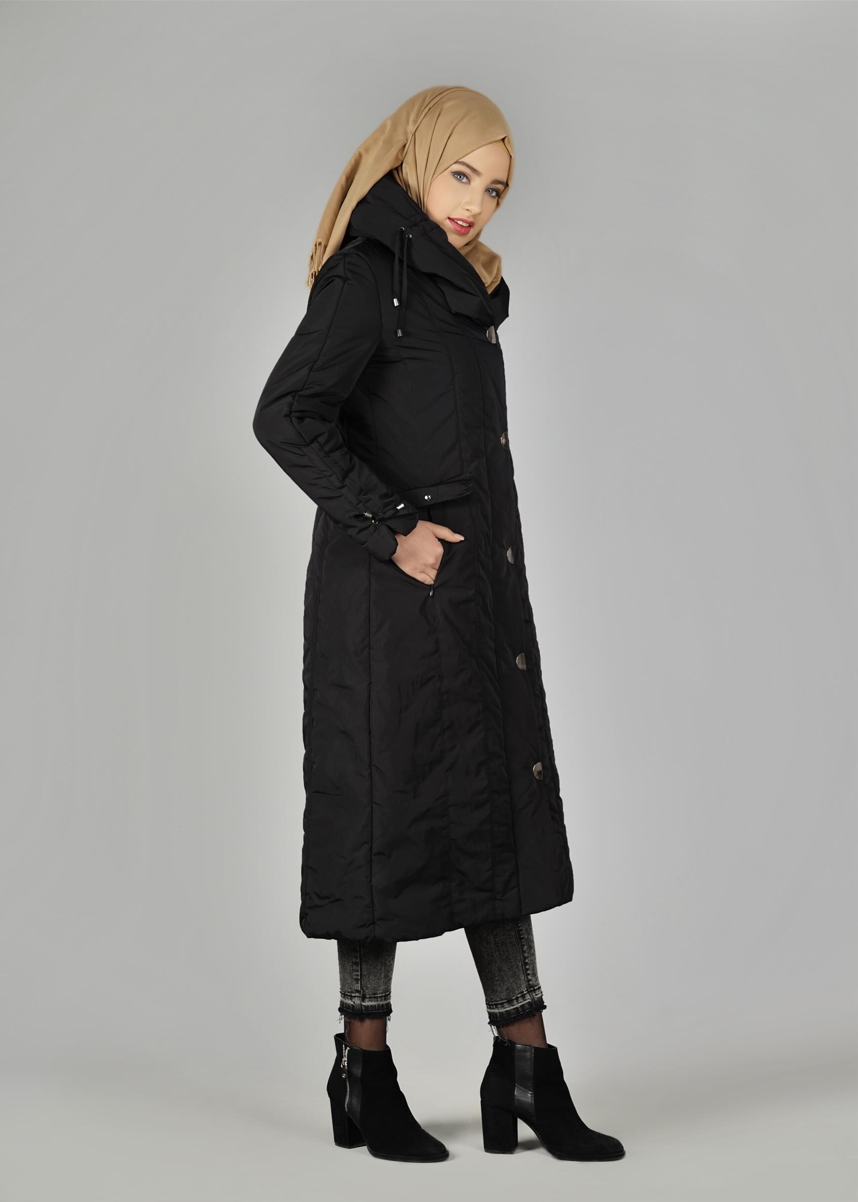 Tesettür giyim SİYAH 9511 KABAN