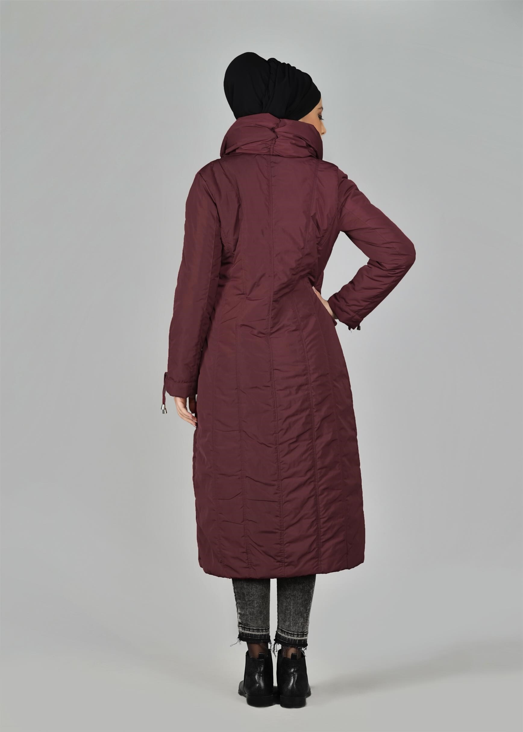 Tesettür giyim BORDO 9511 KABAN