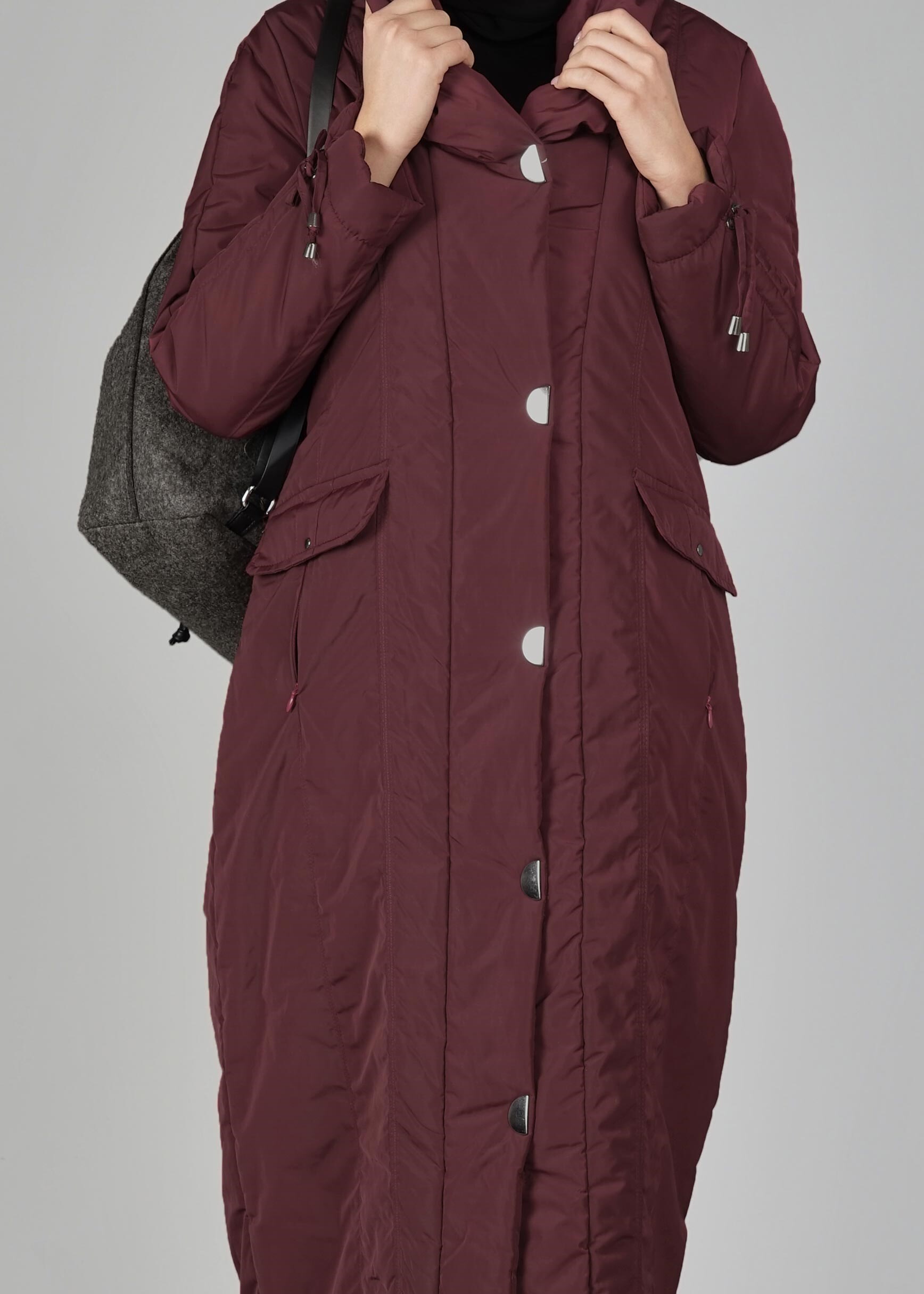 Tesettür giyim BORDO 9511 KABAN