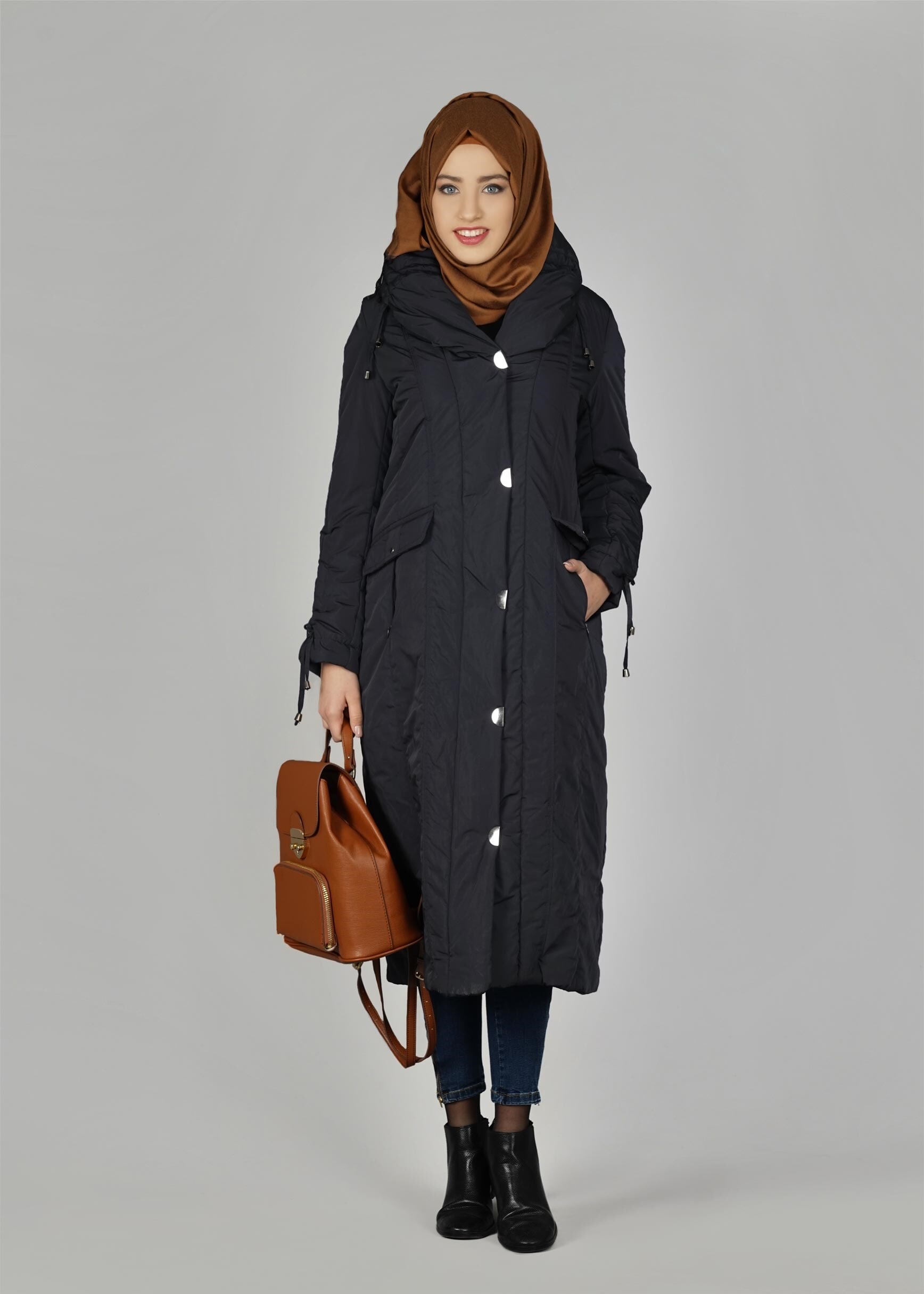 Tesettür giyim LACİVERT 9511 KABAN