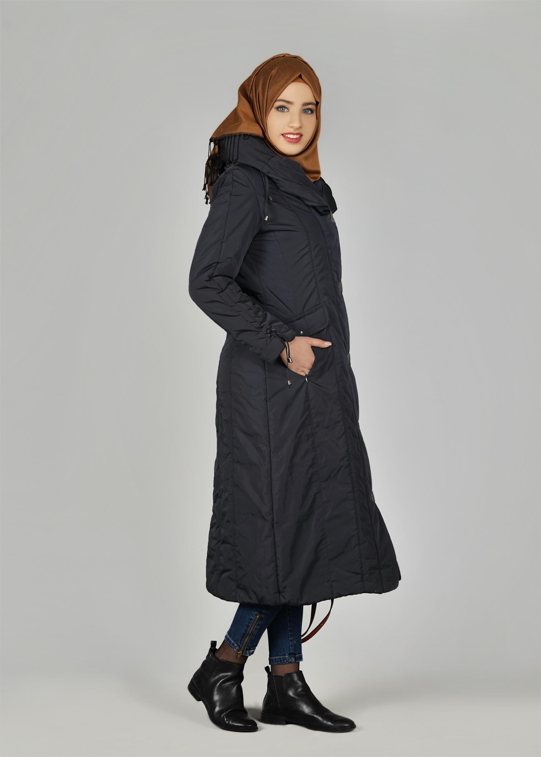 Tesettür giyim LACİVERT 9511 KABAN