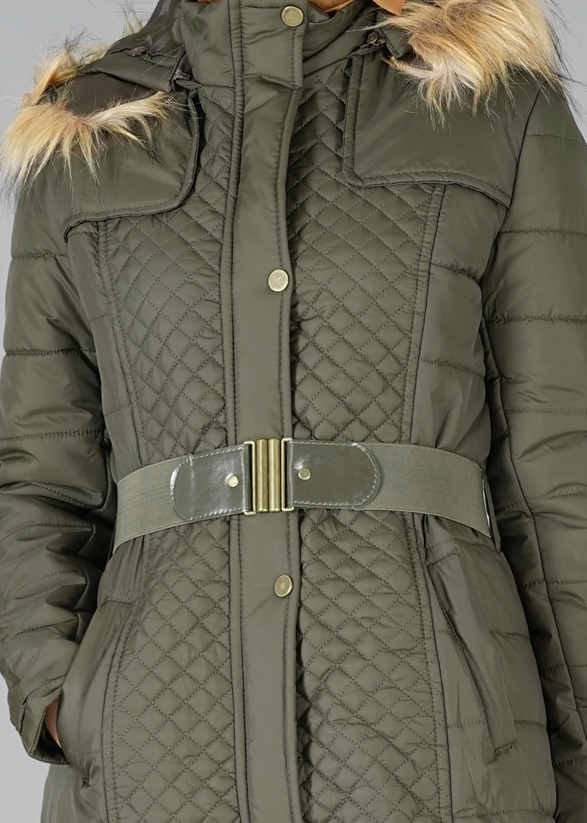 Tesettür giyim HAKİ 9512 KABAN