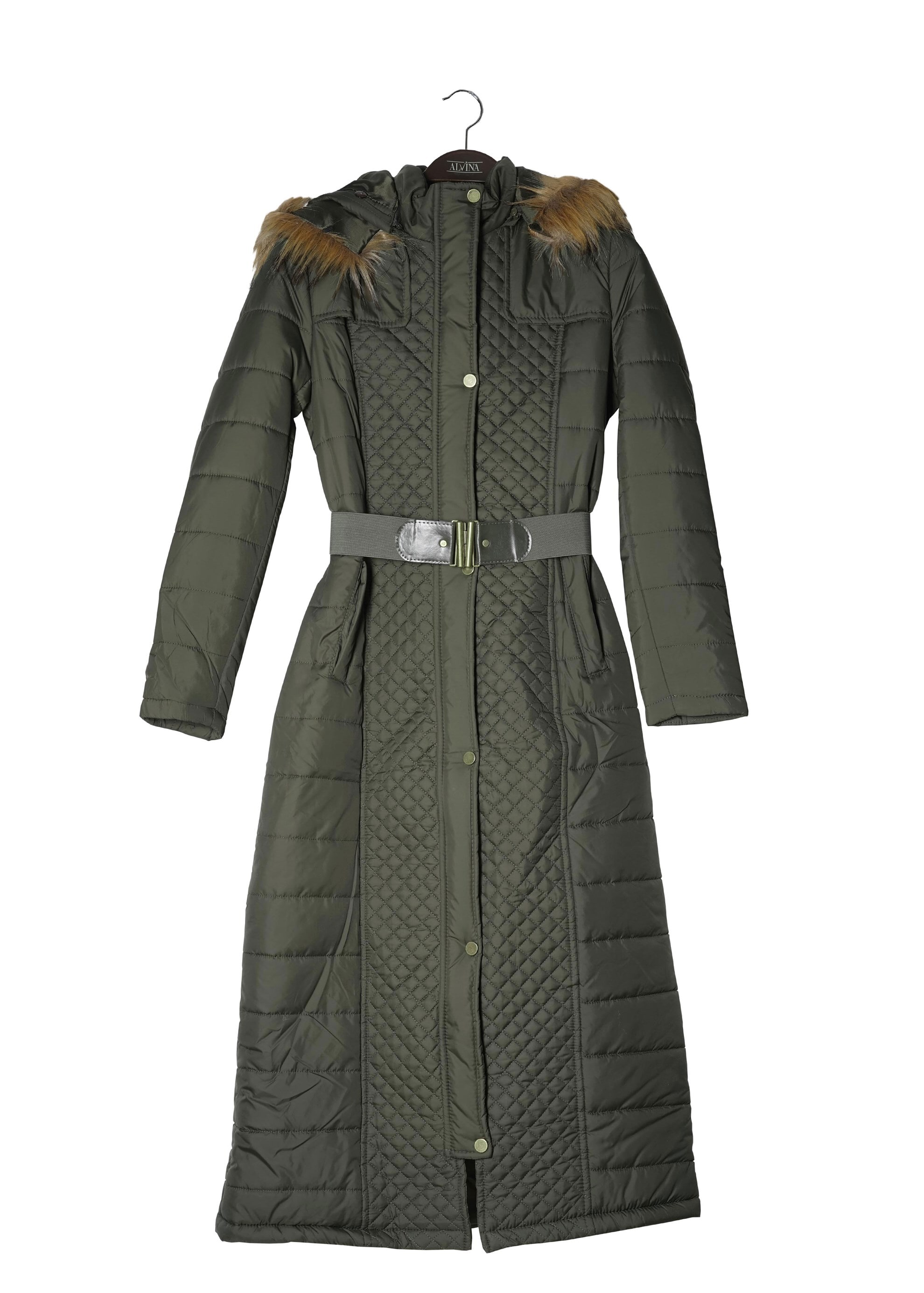 Tesettür giyim HAKİ 9512 KABAN