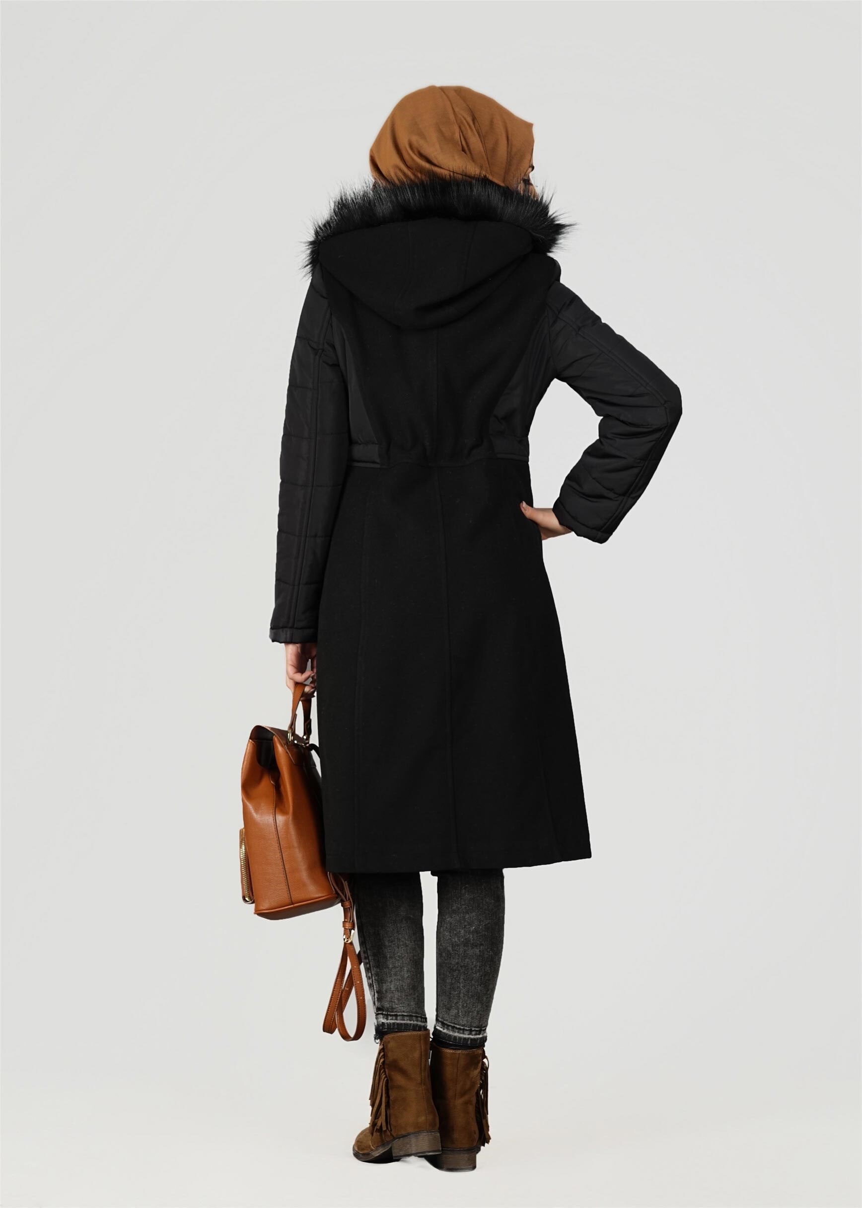 Tesettür giyim SİYAH 9514 KABAN