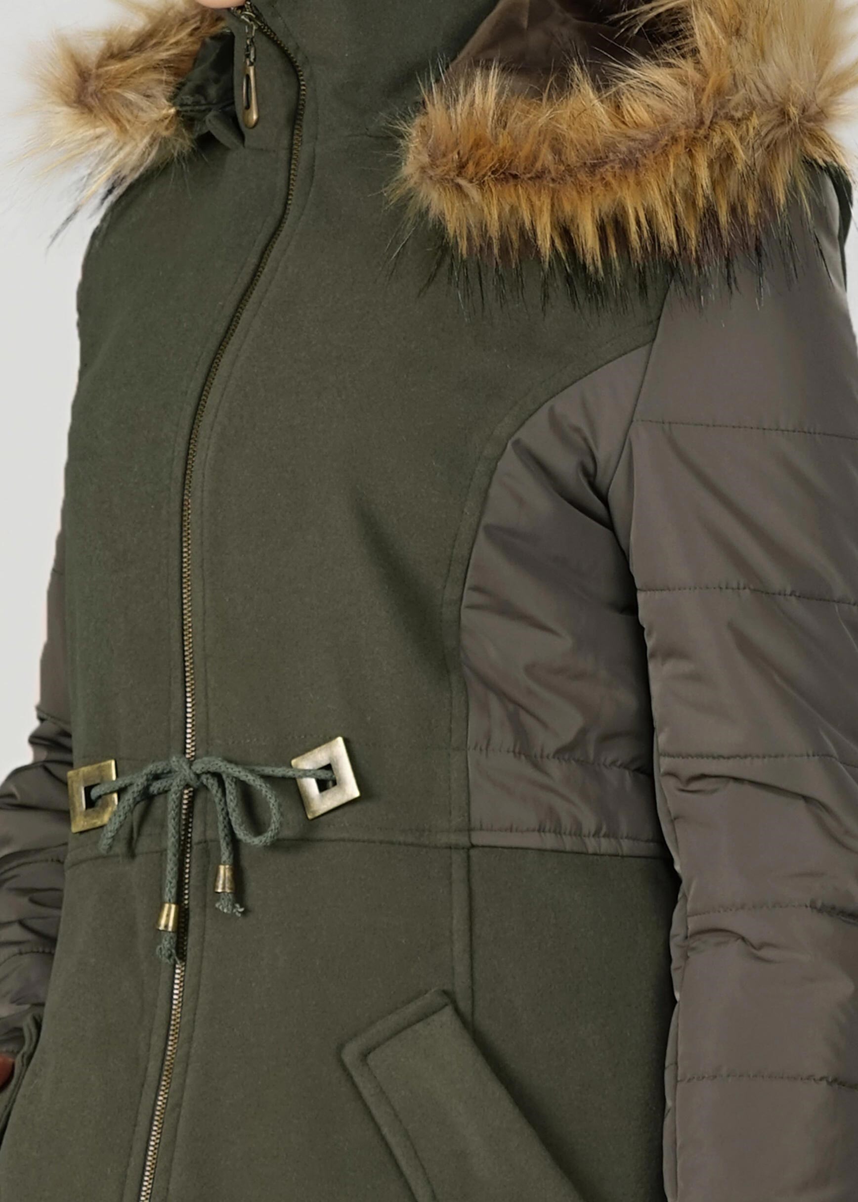 Tesettür giyim HAKİ 9514 KABAN