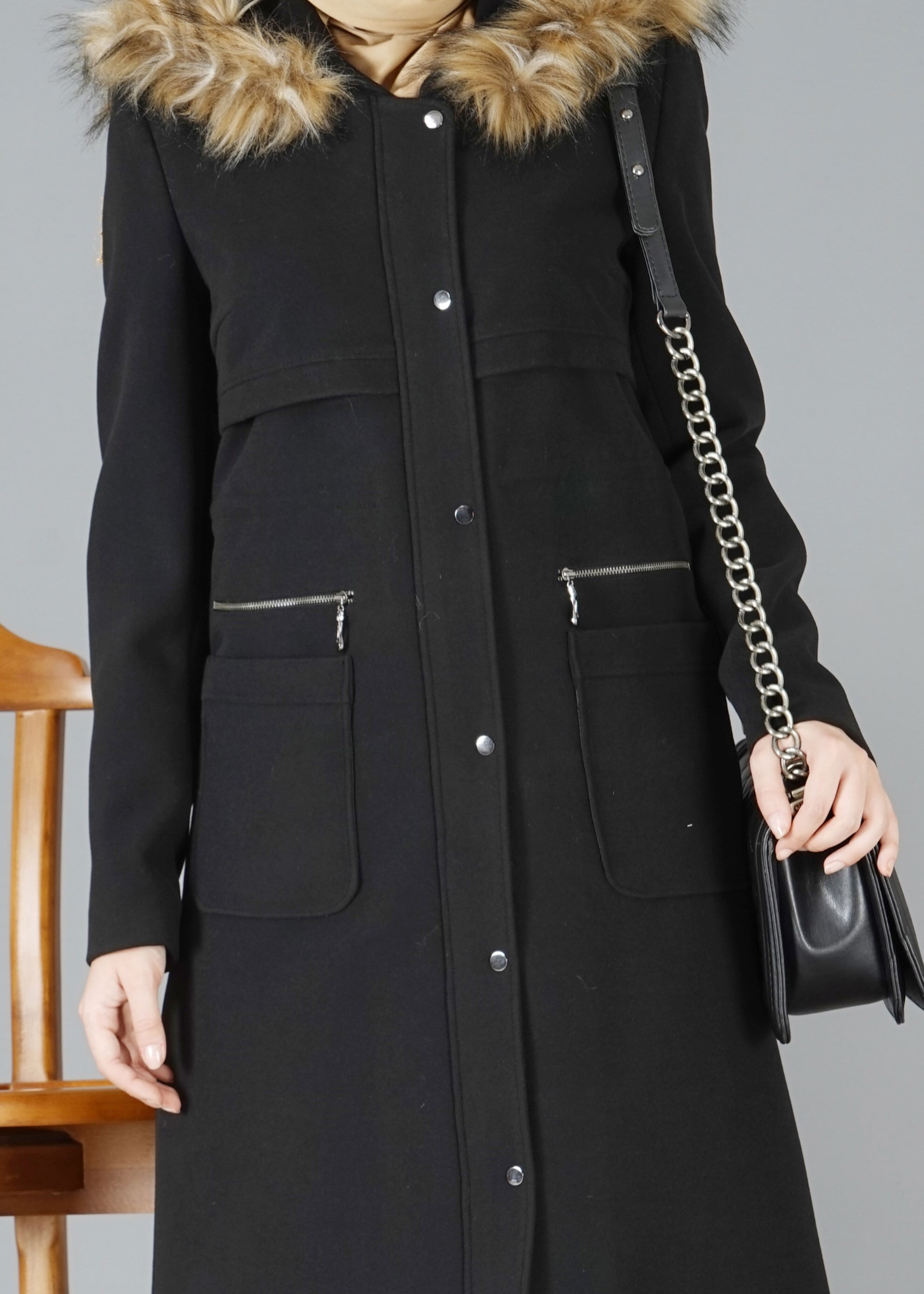 Tesettür giyim SİYAH 9521 KABAN