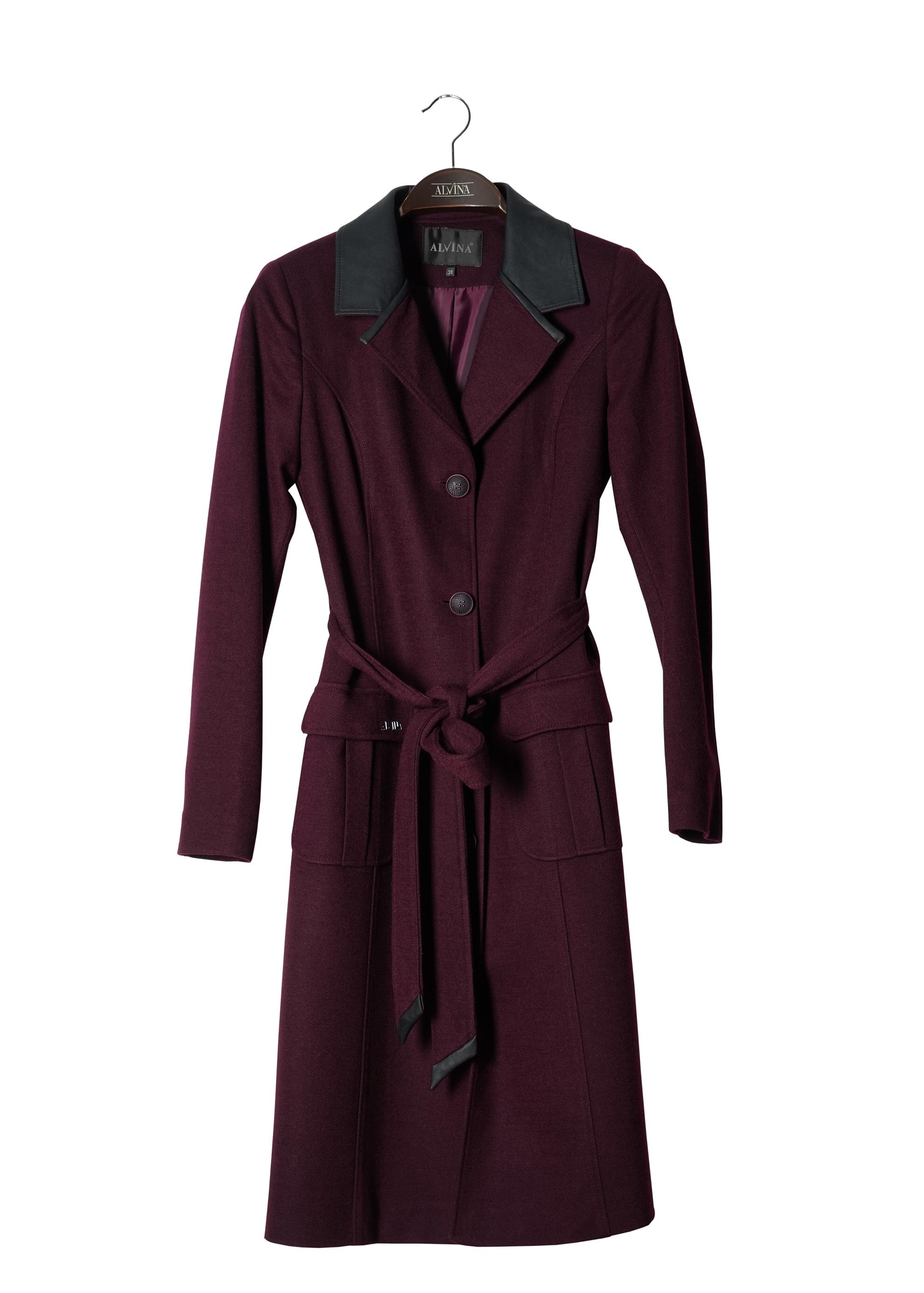 Tesettür giyim MÜRDÜM CEP DETAYLI KUŞAKLI KABAN 9529