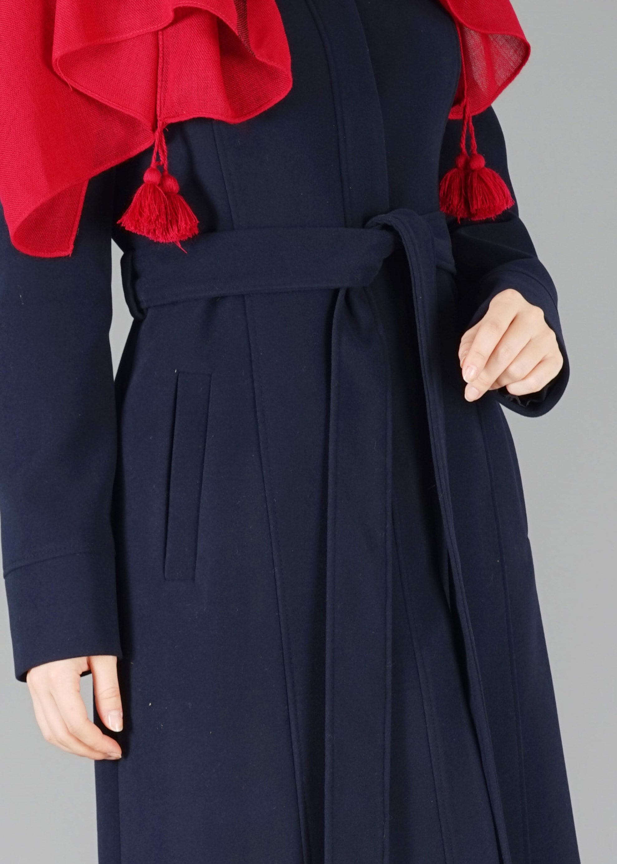 Tesettür giyim LACİVERT 9534 KABAN 