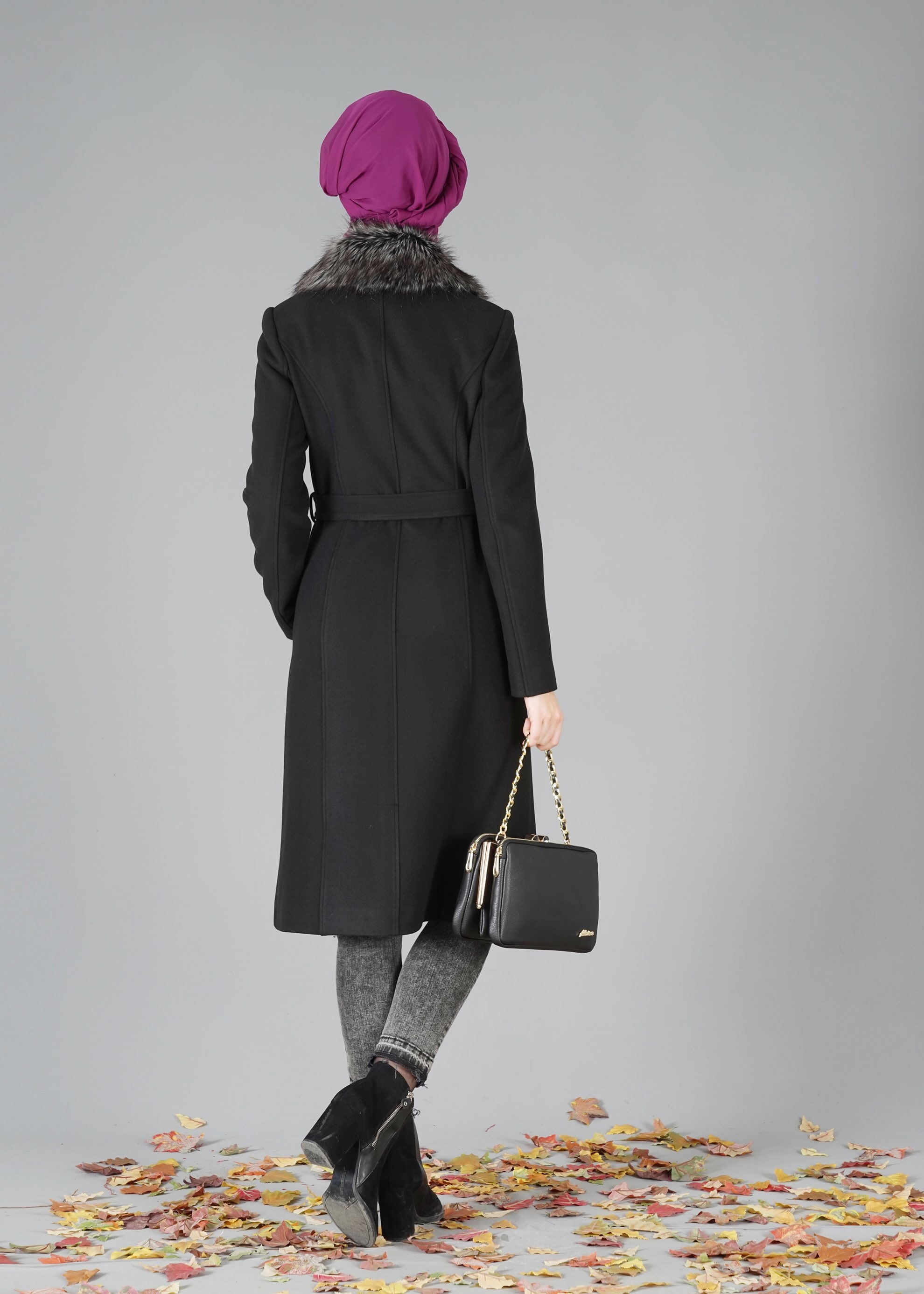 Tesettür giyim SİYAH 9549 KABAN