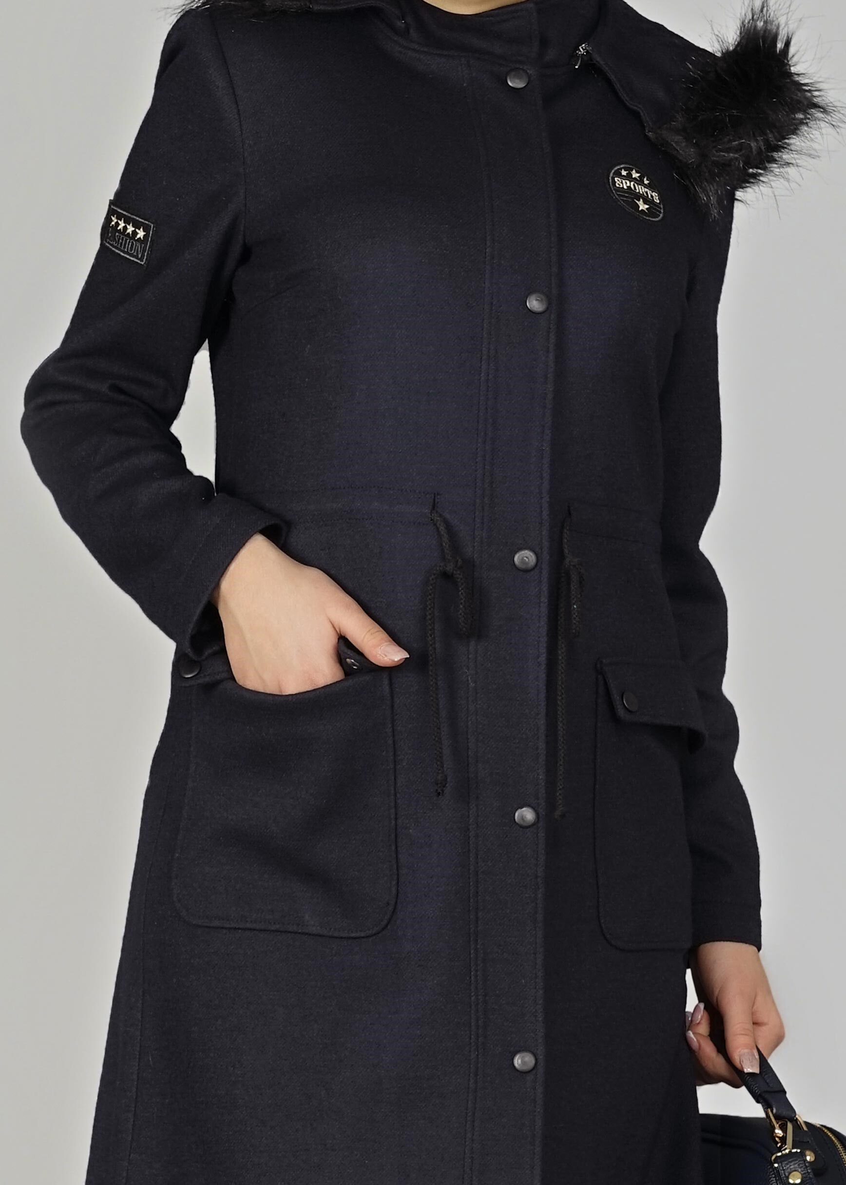 Tesettür giyim LACİVERT 9553 KABAN