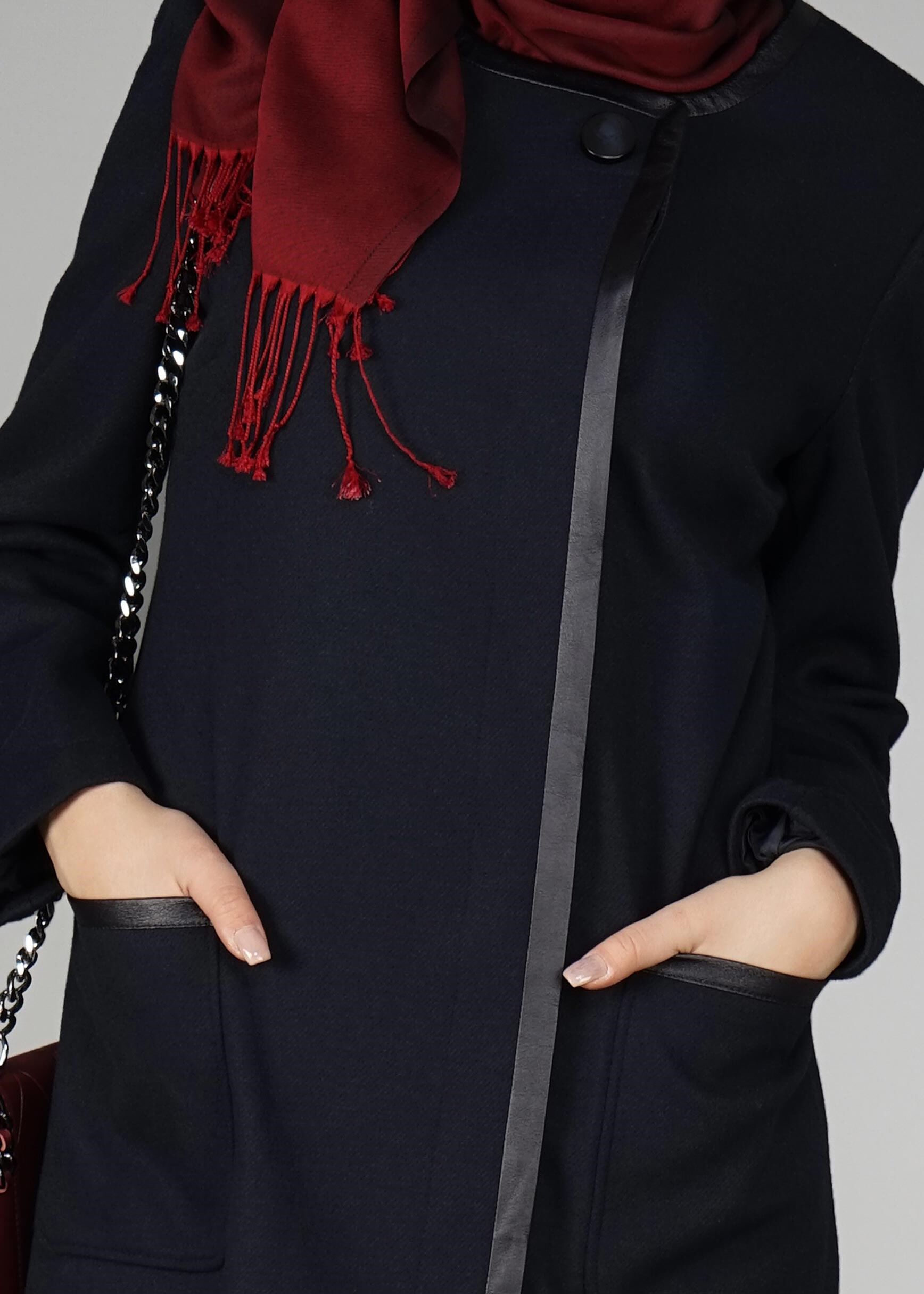 Tesettür giyim LACİVERT 9555 KABAN