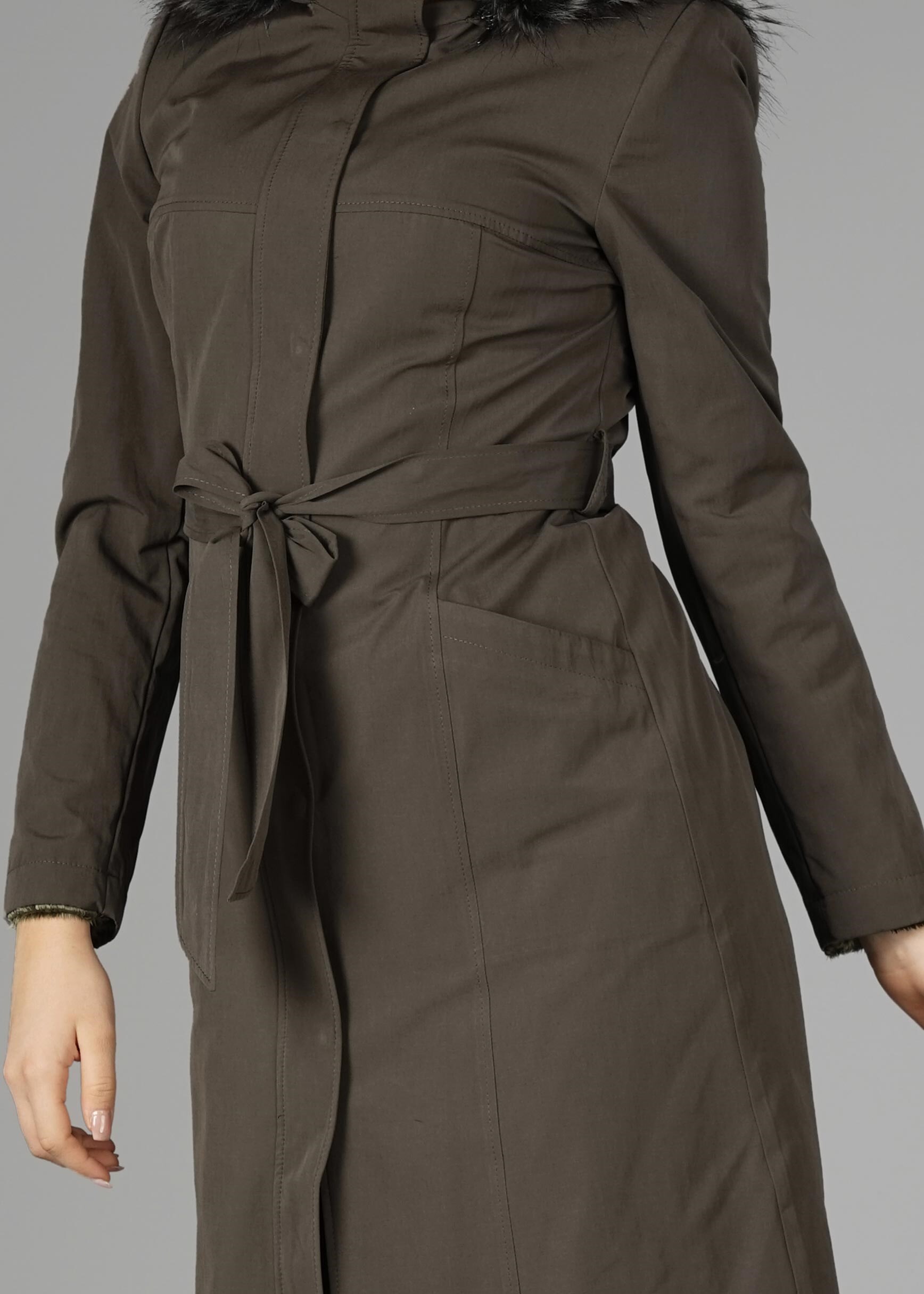 Tesettür giyim HAKİ 9559 KABAN 