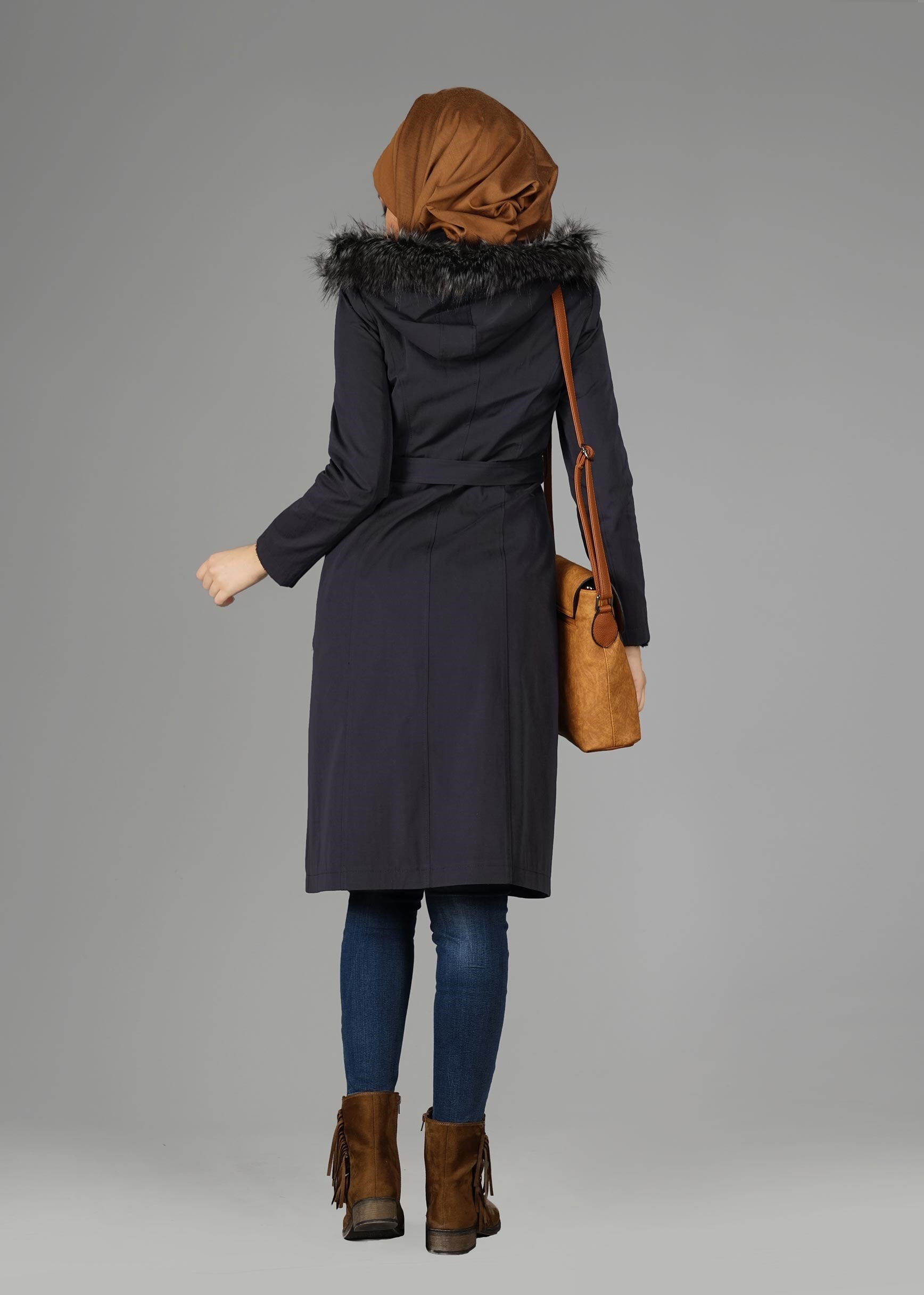 Tesettür giyim LACİVERT 9559 KABAN 