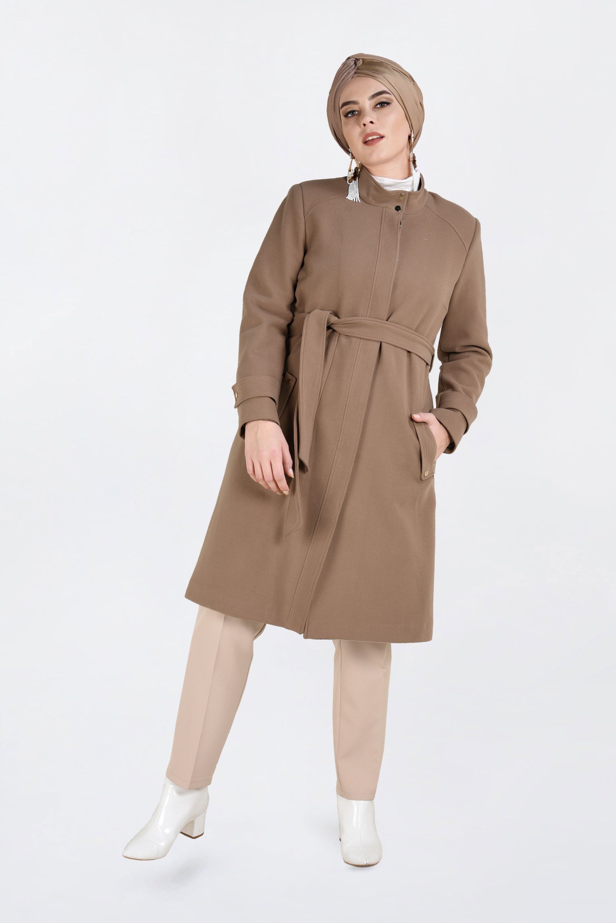 Tesettür giyim KAHVE 9562 KABAN