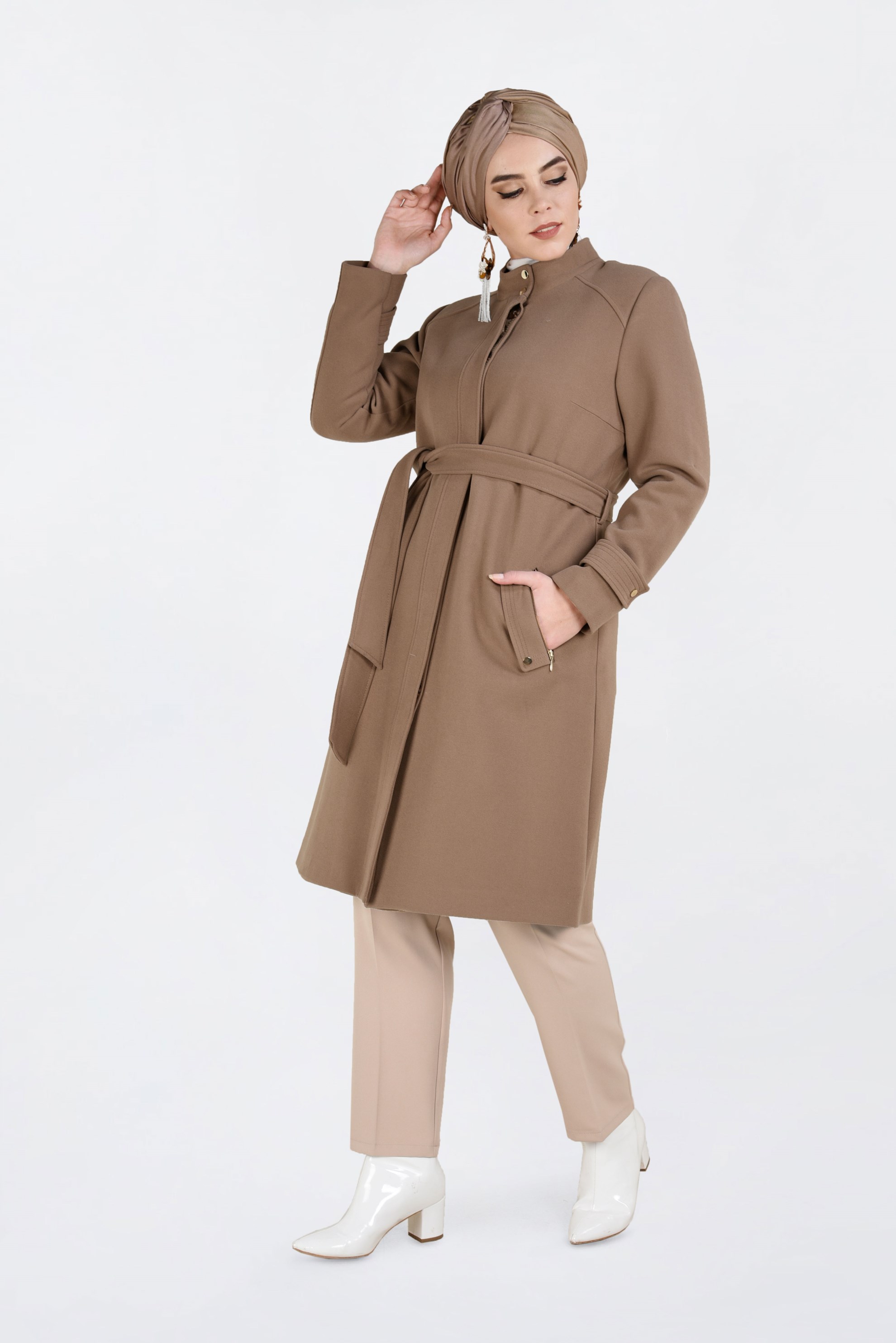 Tesettür giyim KAHVE 9562 KABAN