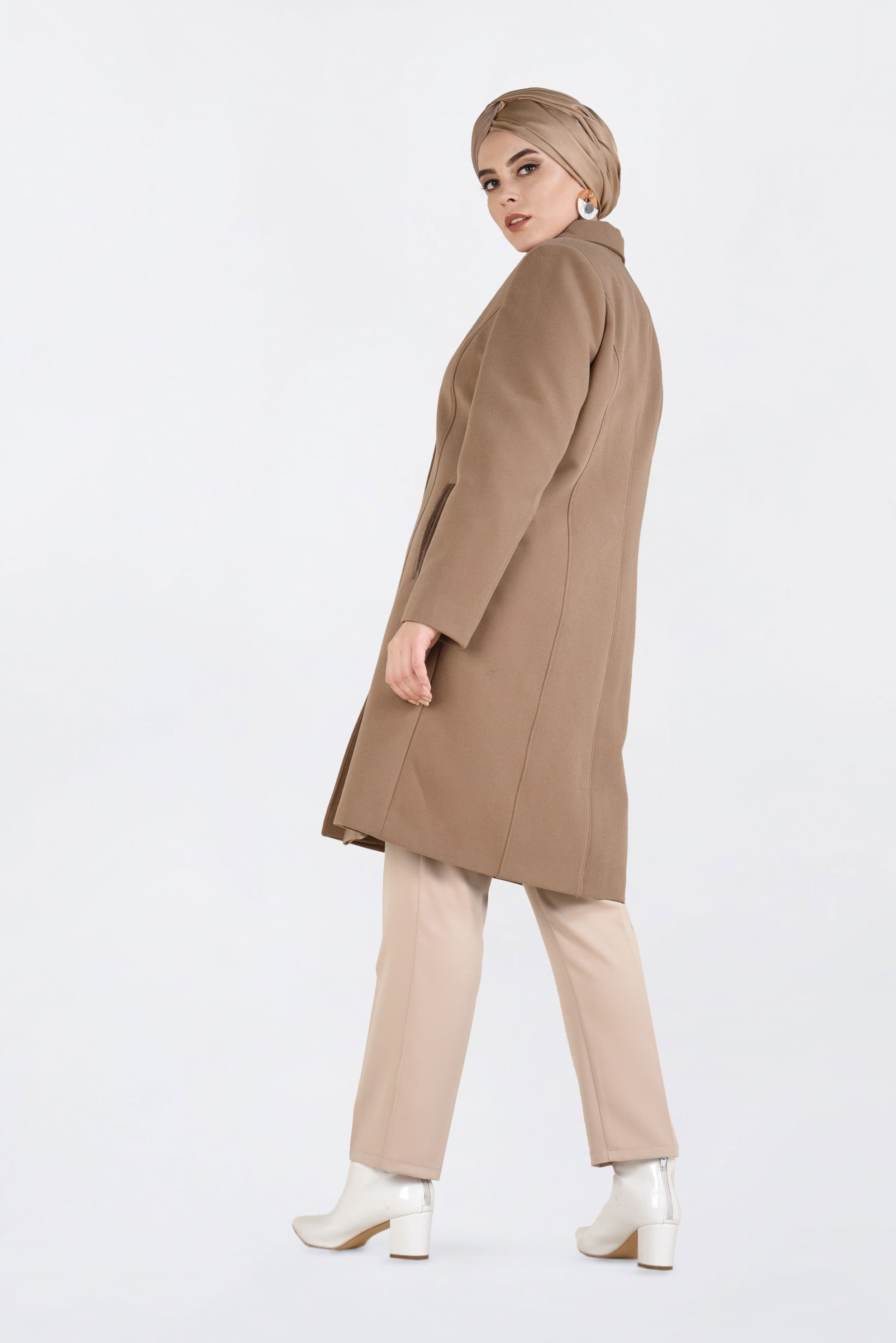 Tesettür giyim KAHVE 9562 KABAN