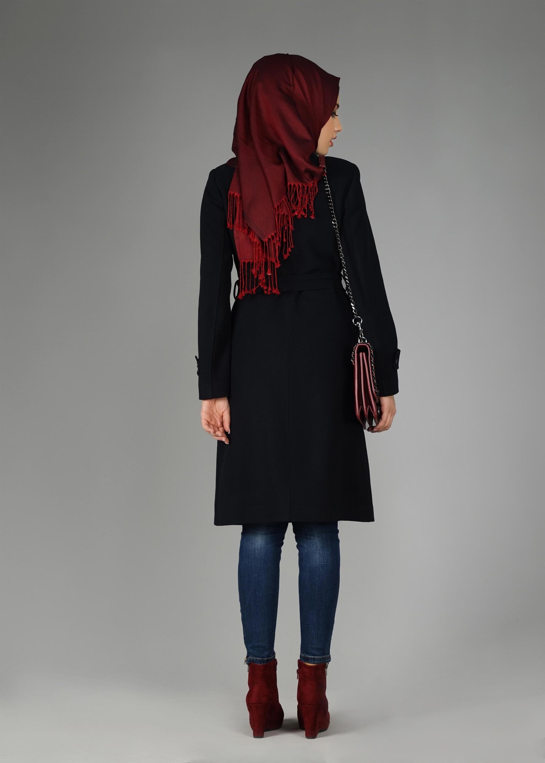 Tesettür giyim LACİVERT 9562 KABAN