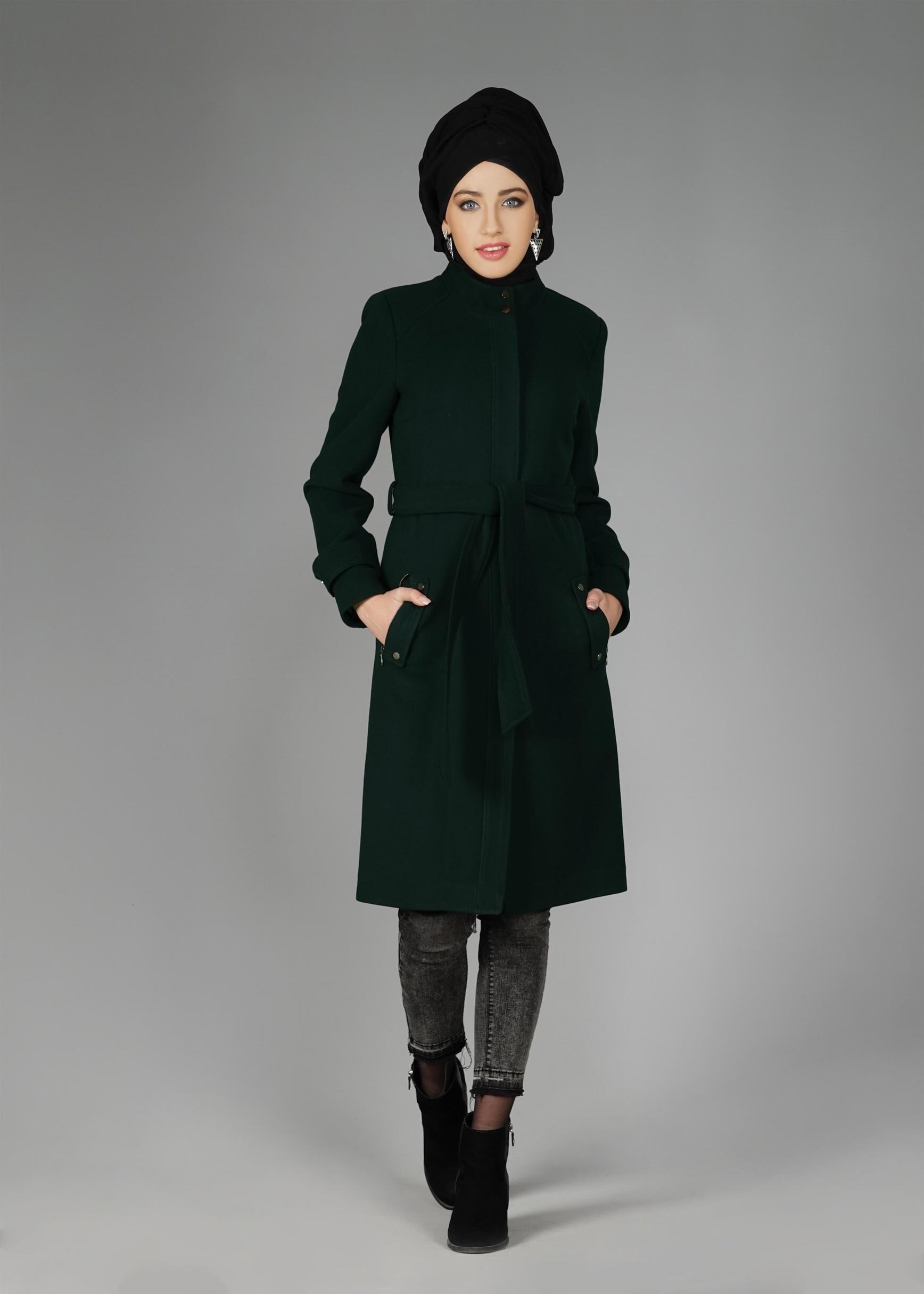 Tesettür giyim YEŞİL 9562 KABAN