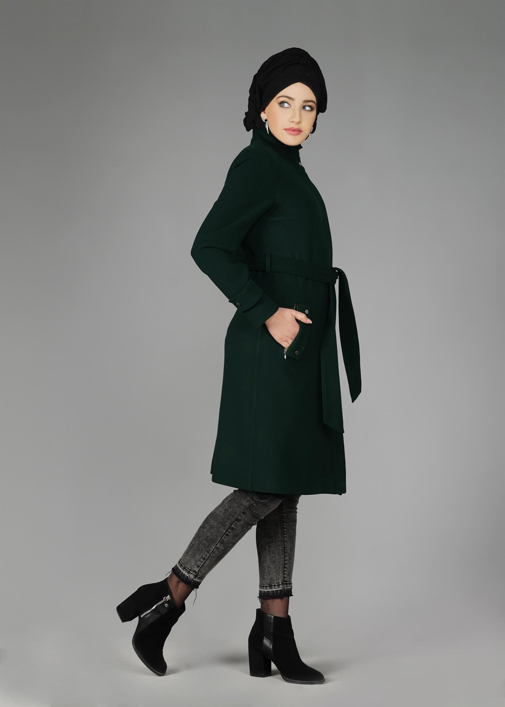 Tesettür giyim YEŞİL 9562 KABAN