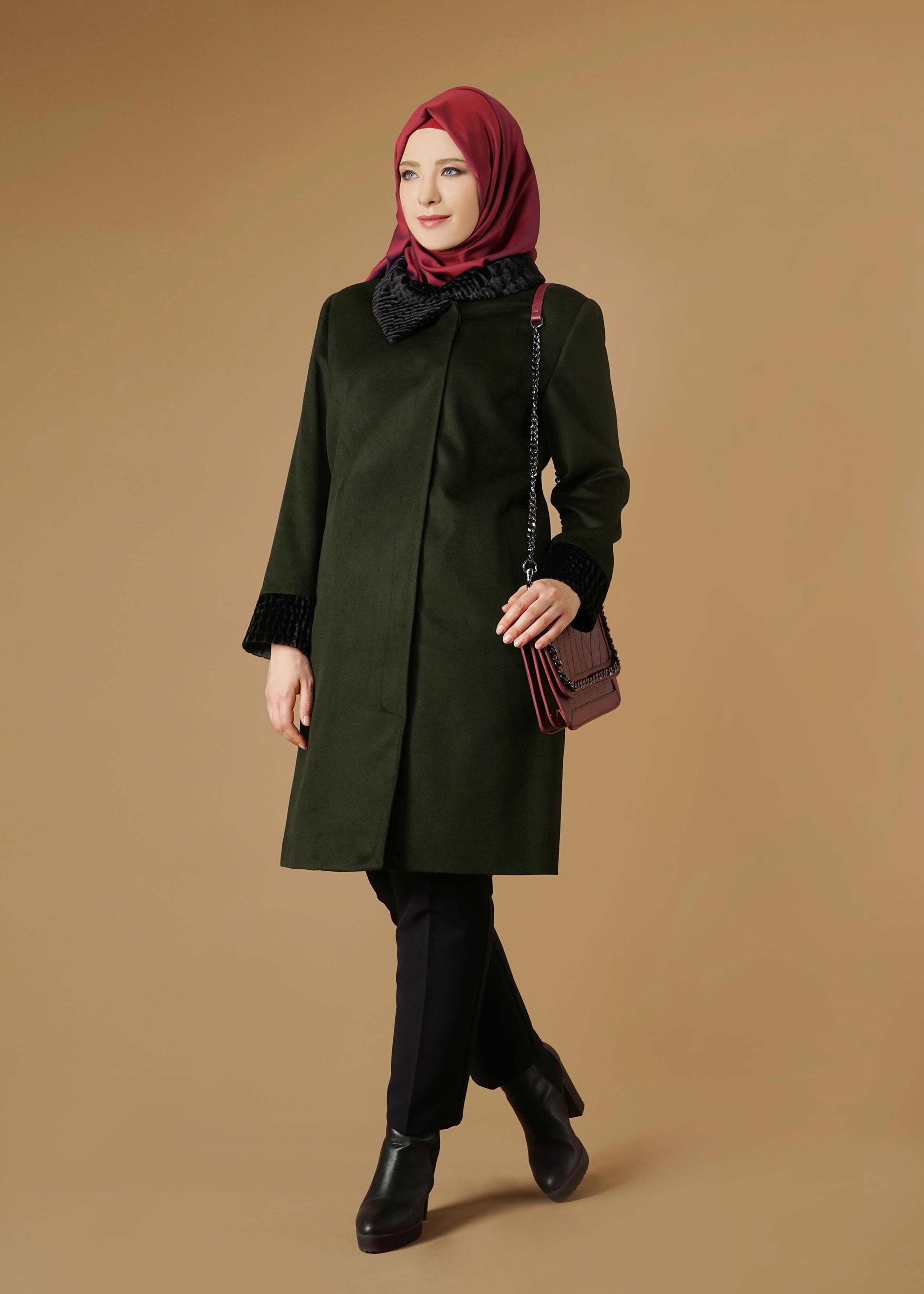Tesettür giyim YEŞİL 9576 KABAN