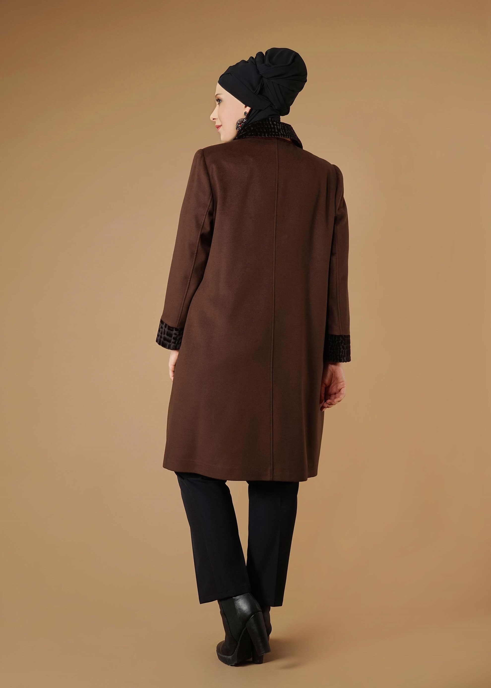 Tesettür giyim TURUNCU 9576 KABAN