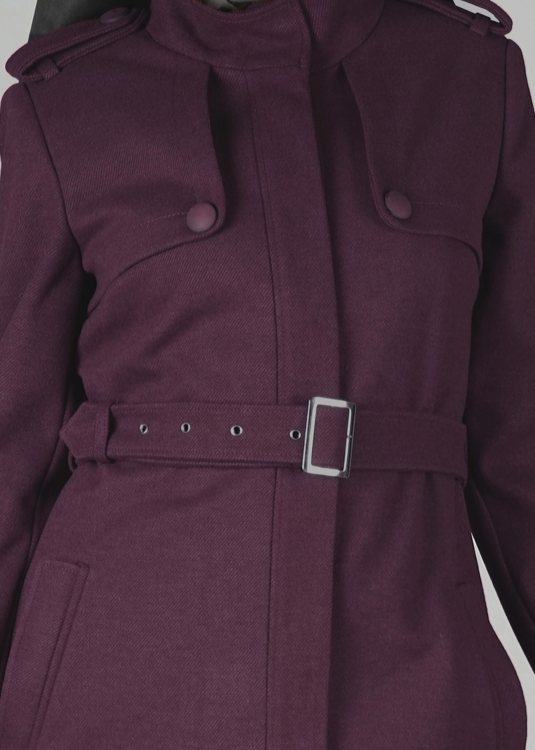 Tesettür giyim MÜRDÜM CEP DETAYLI KEMERLİ KABAN 9584