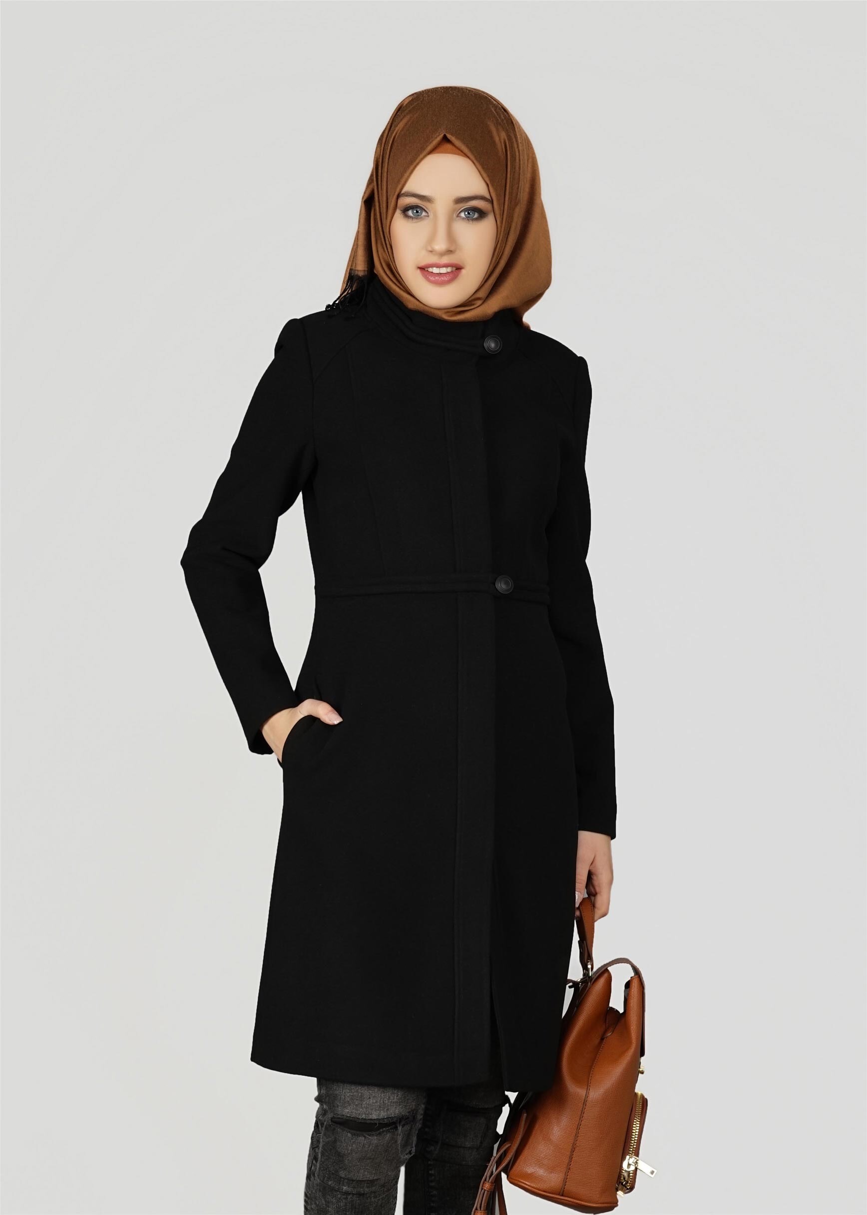 Tesettür giyim SİYAH 9593 KABAN