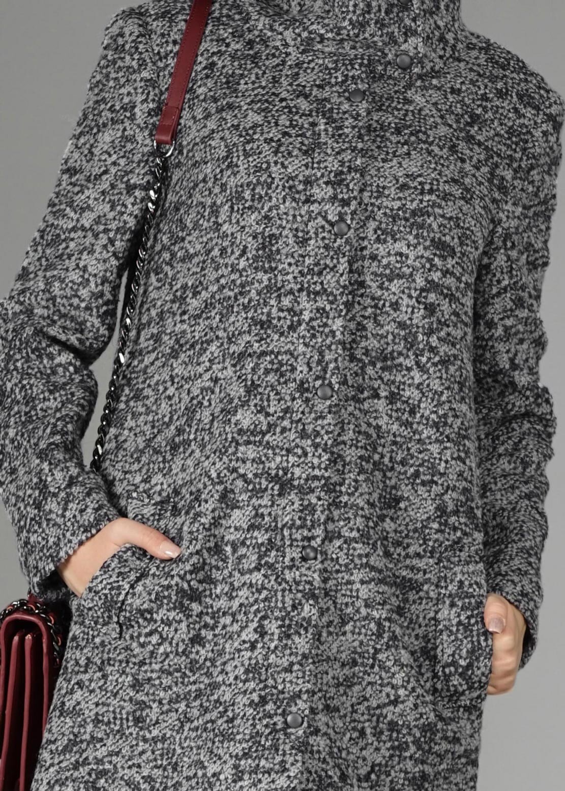 Tesettür giyim GRİ 9595 KABAN