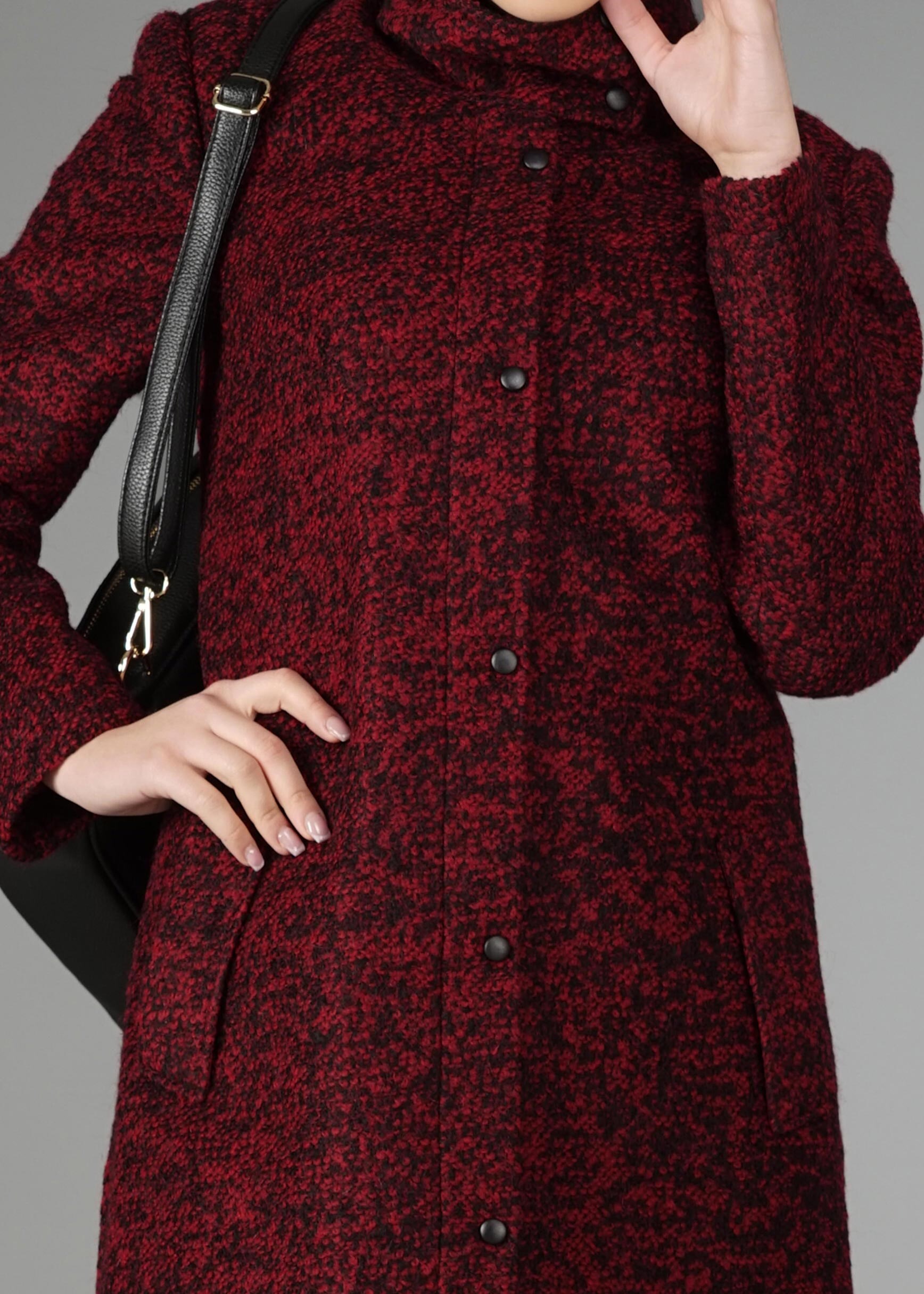 Tesettür giyim BORDO 9595 KABAN