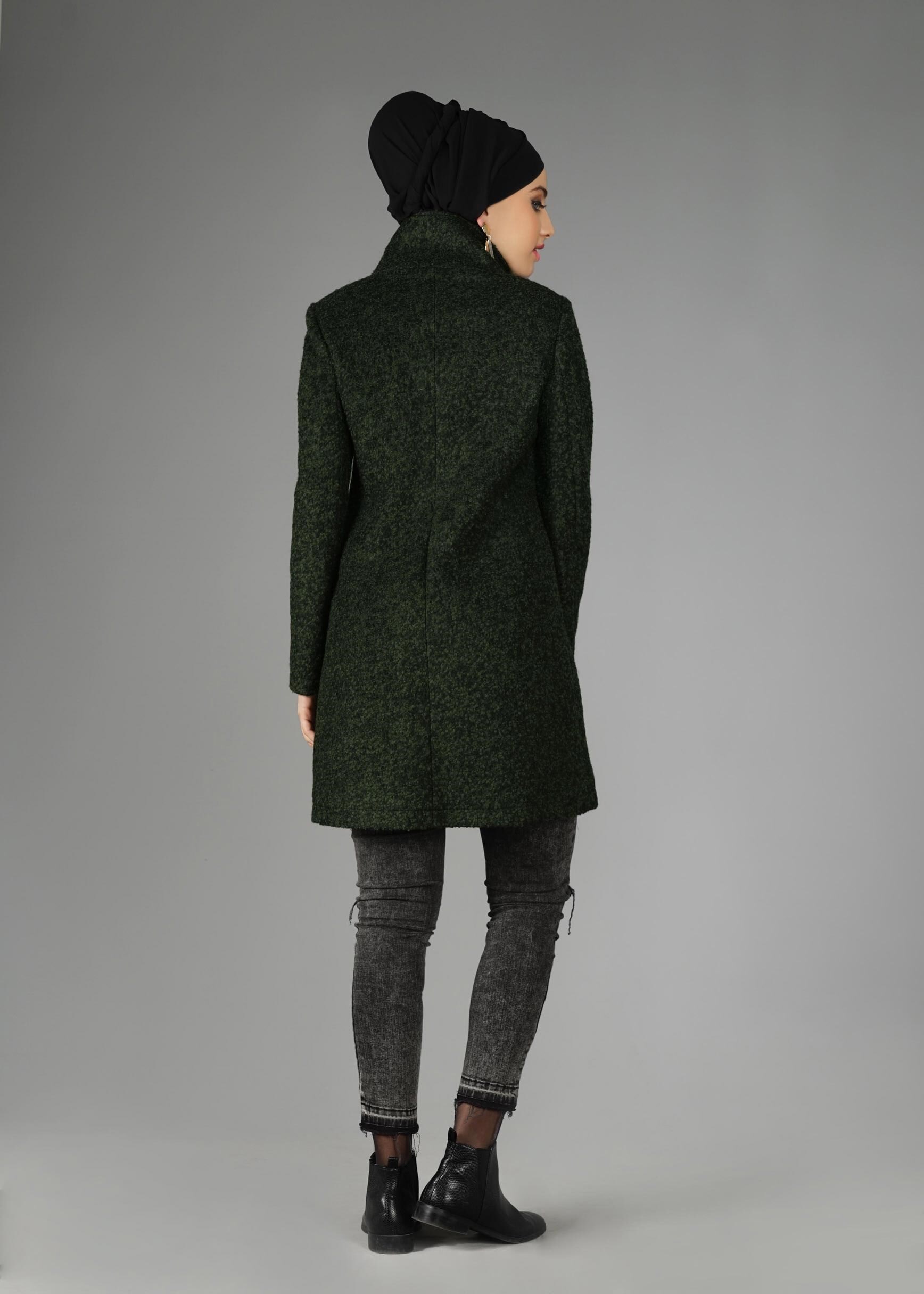 Tesettür giyim HAKİ 9595 KABAN