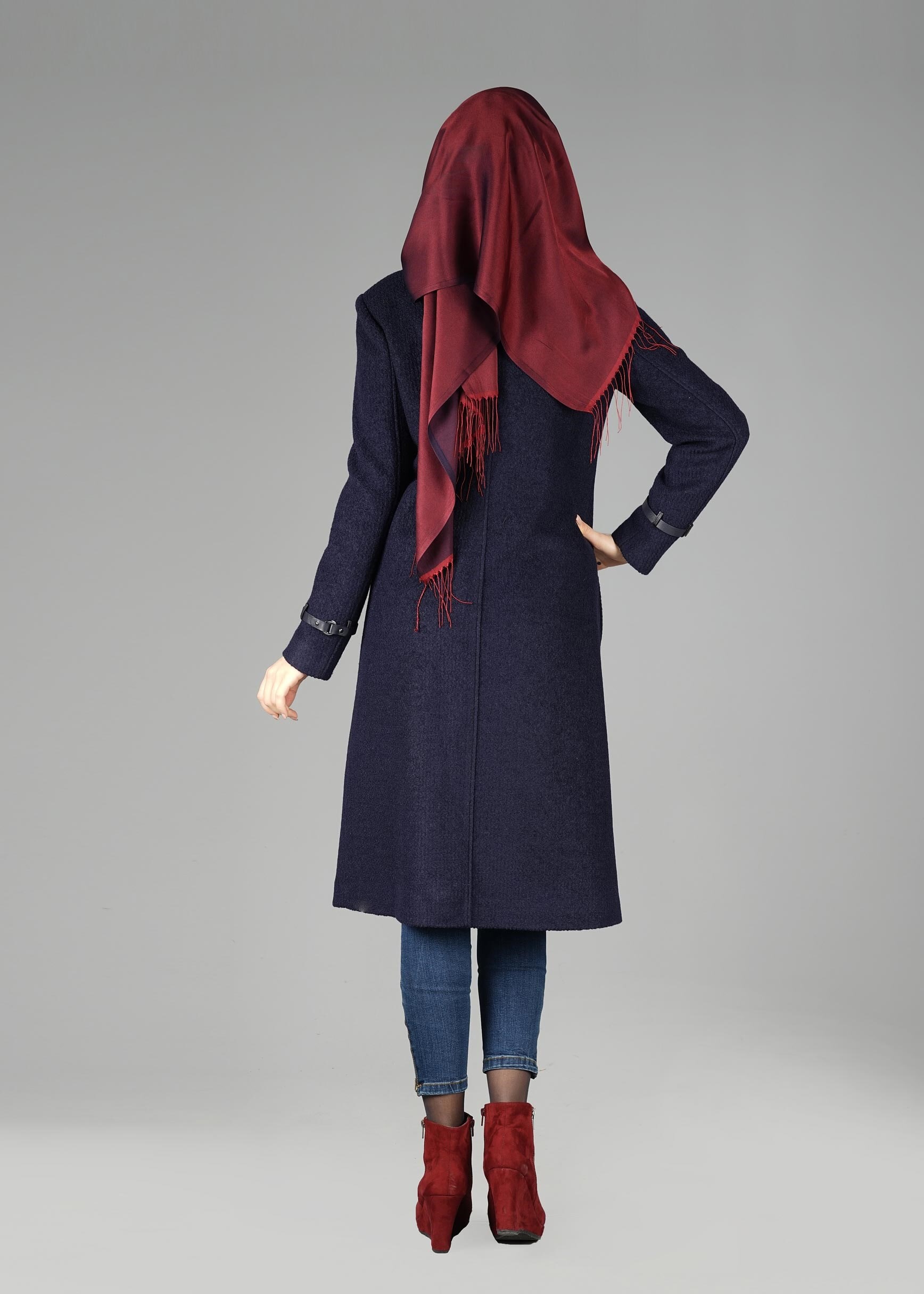 Tesettür giyim LACİVERT 9606 KABAN