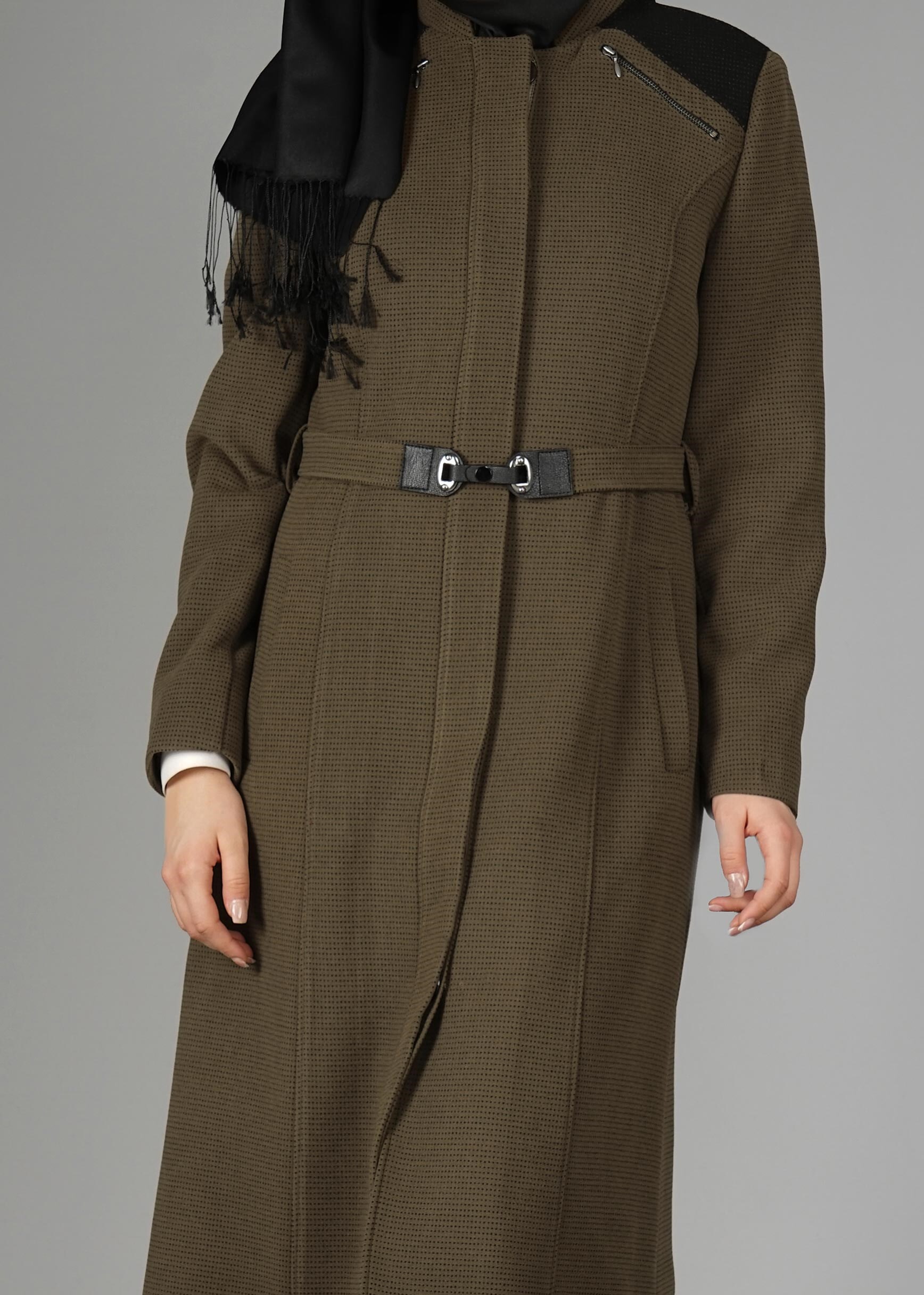 Tesettür giyim VİZON 9608 KABAN