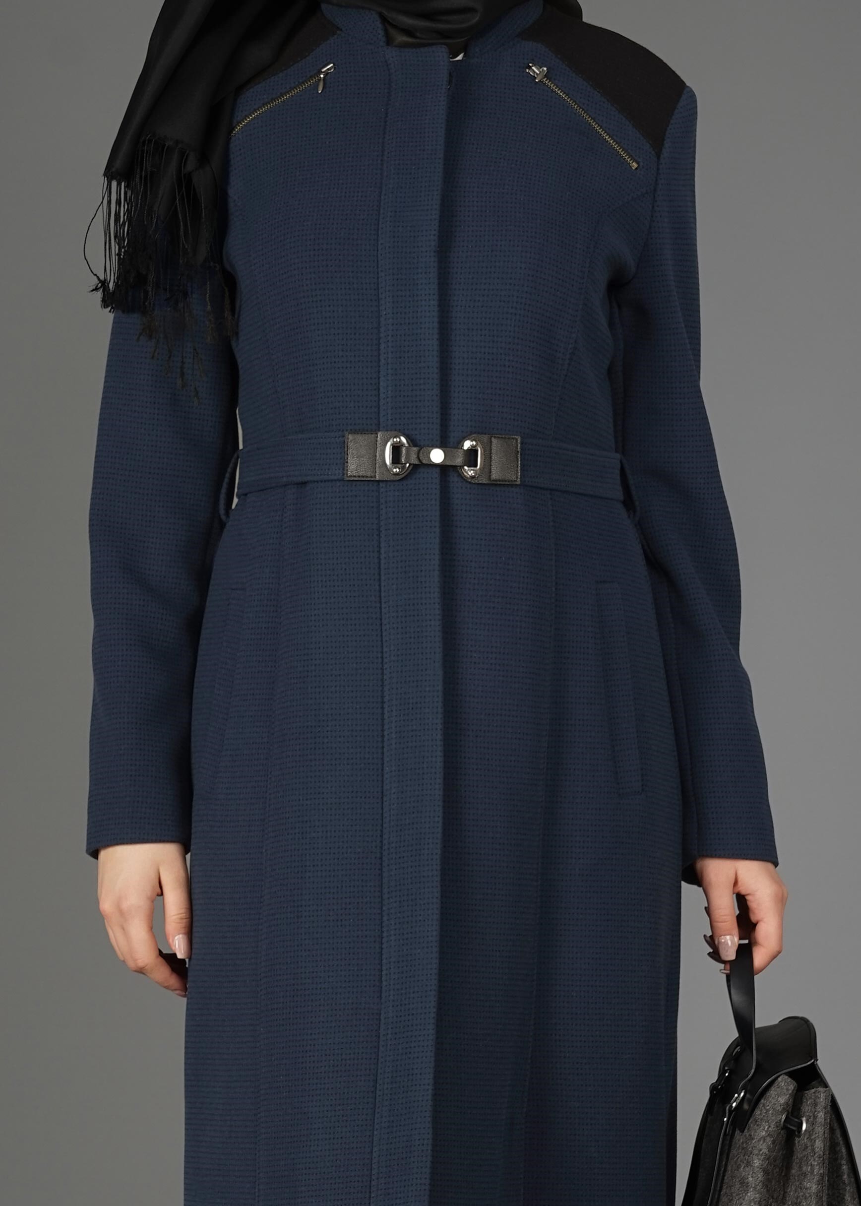 Tesettür giyim LACİVERT 9608 KABAN