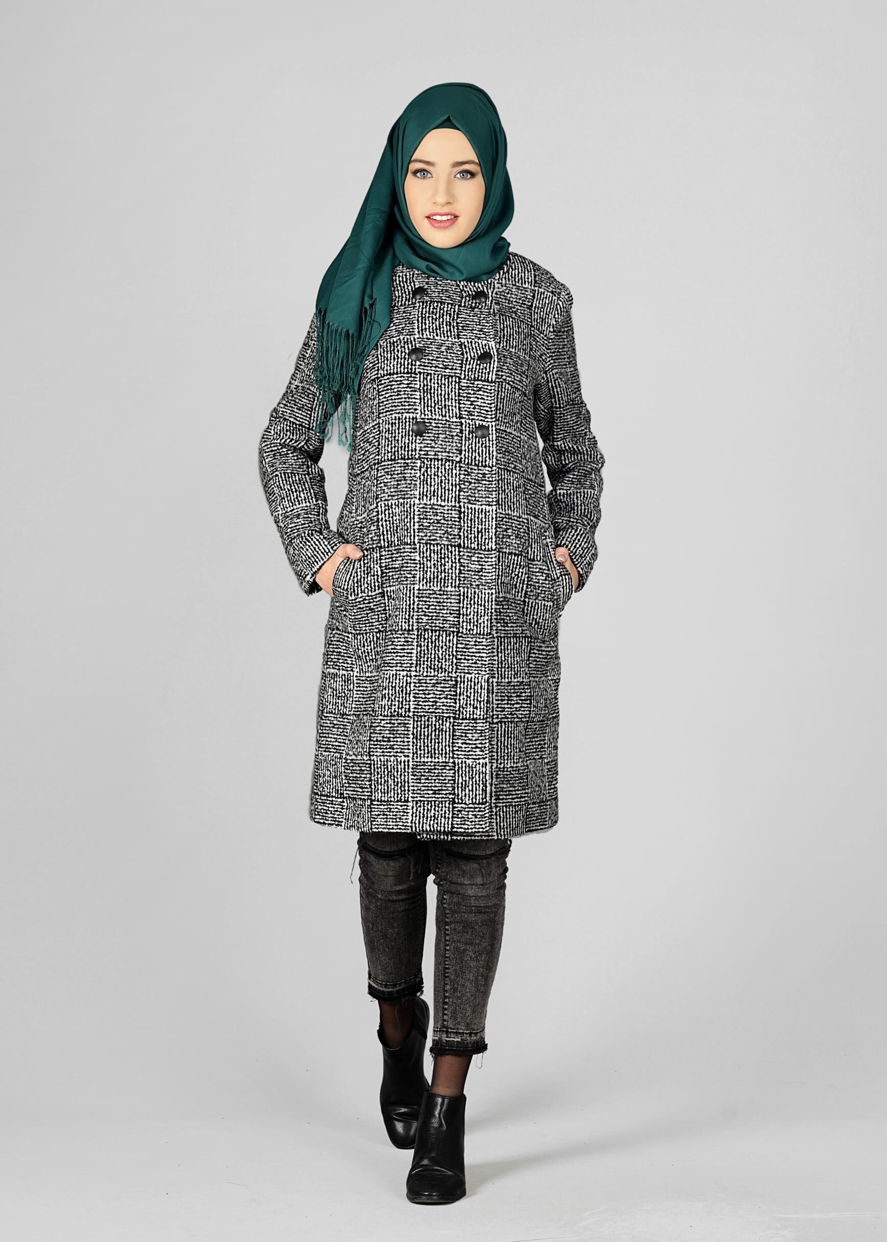 Tesettür giyim SİYAH 9609 KABAN