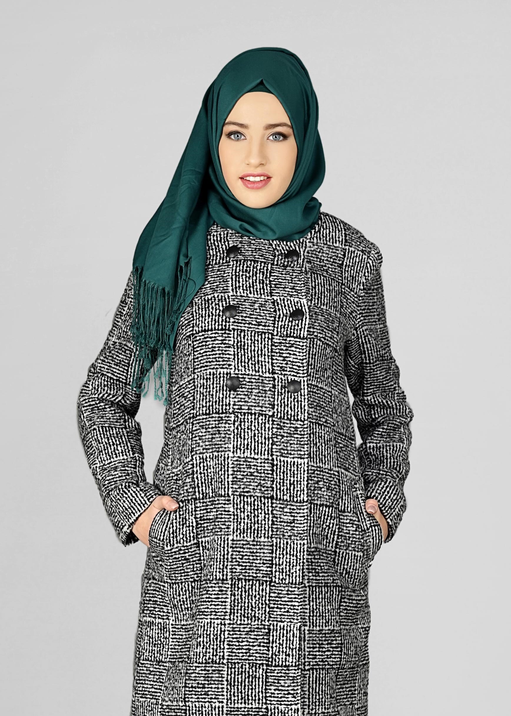 Tesettür giyim SİYAH 9609 KABAN