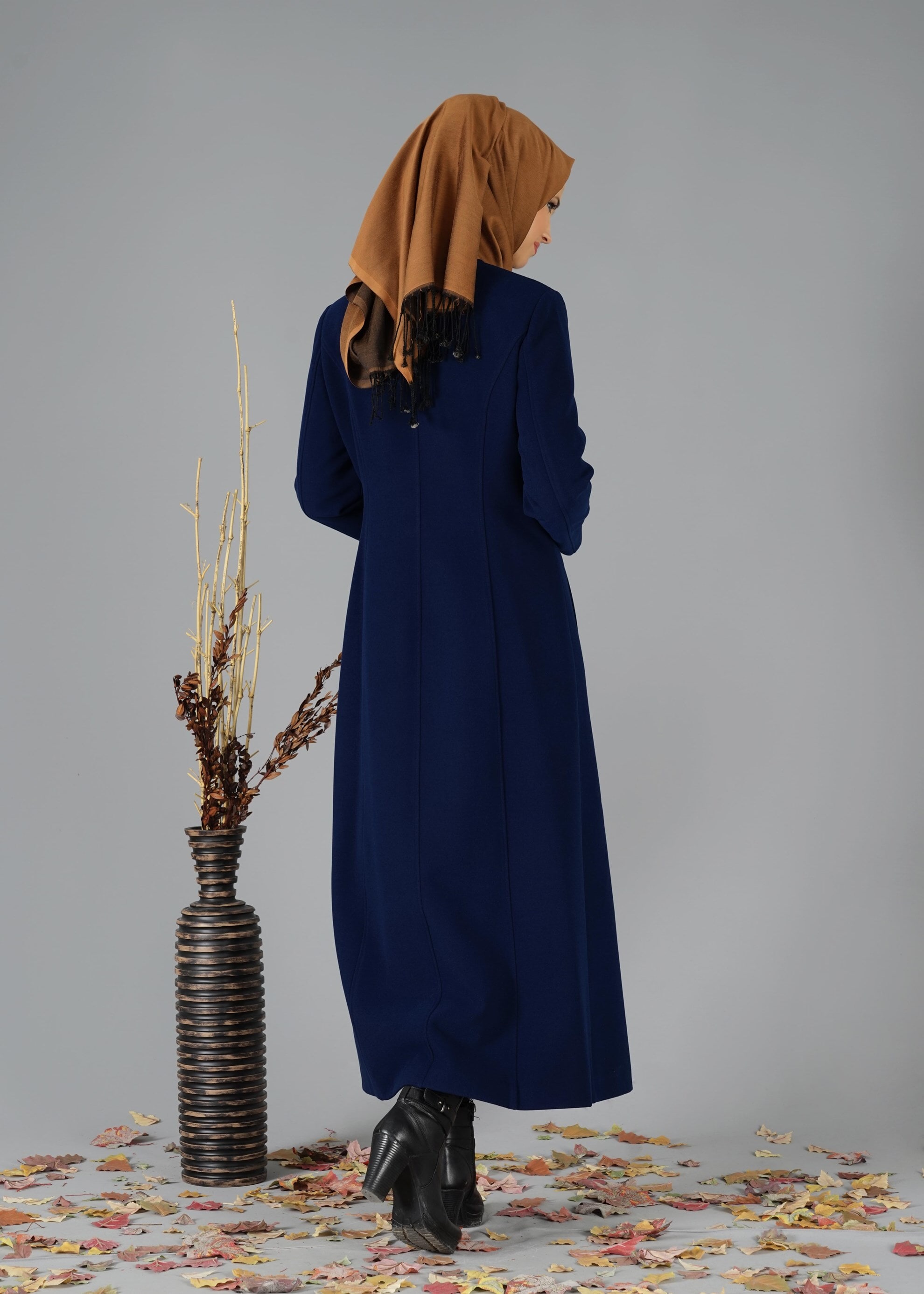 Tesettür giyim LACİVERT 9456 MANTO