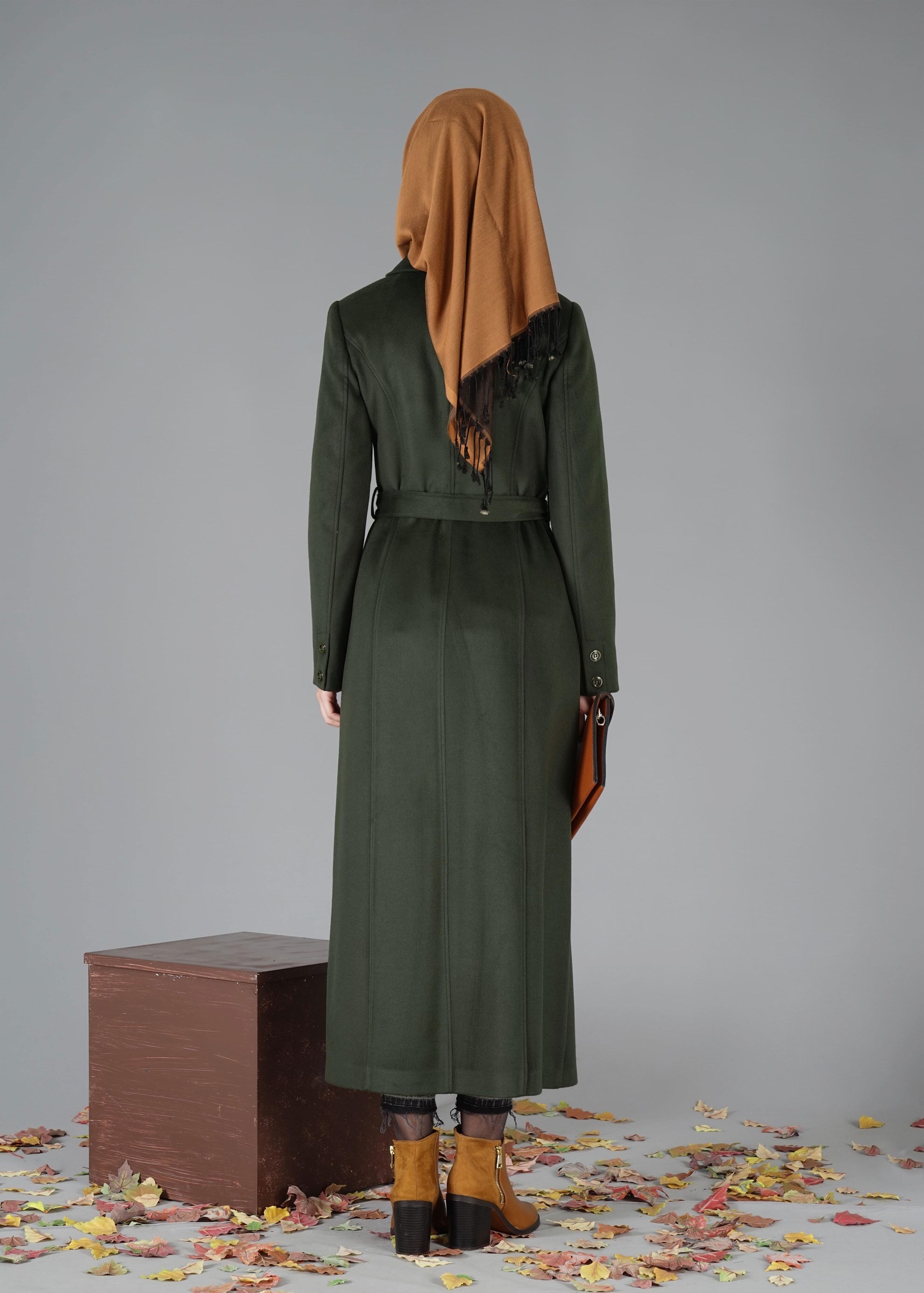 Tesettür giyim YEŞİL 9482 MANTO