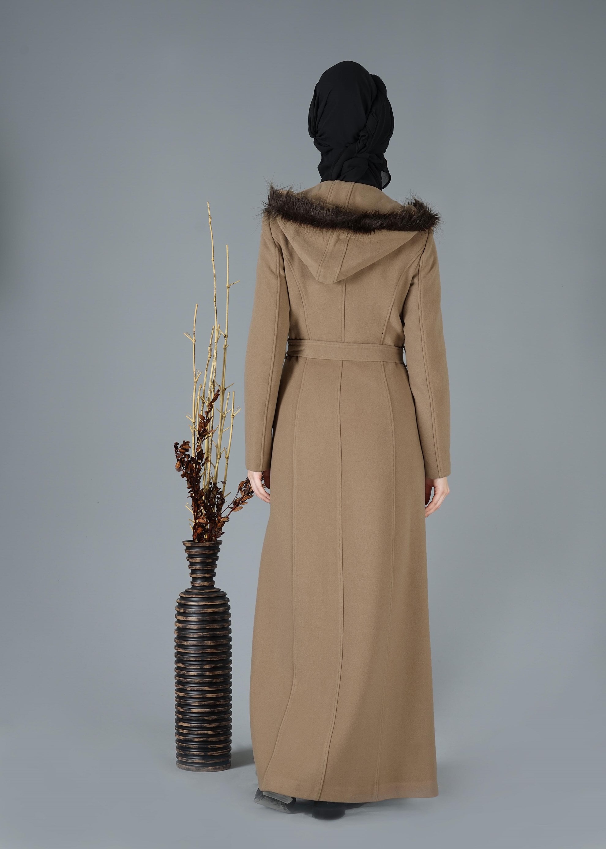 Tesettür giyim KAHVE 9520 MANTO