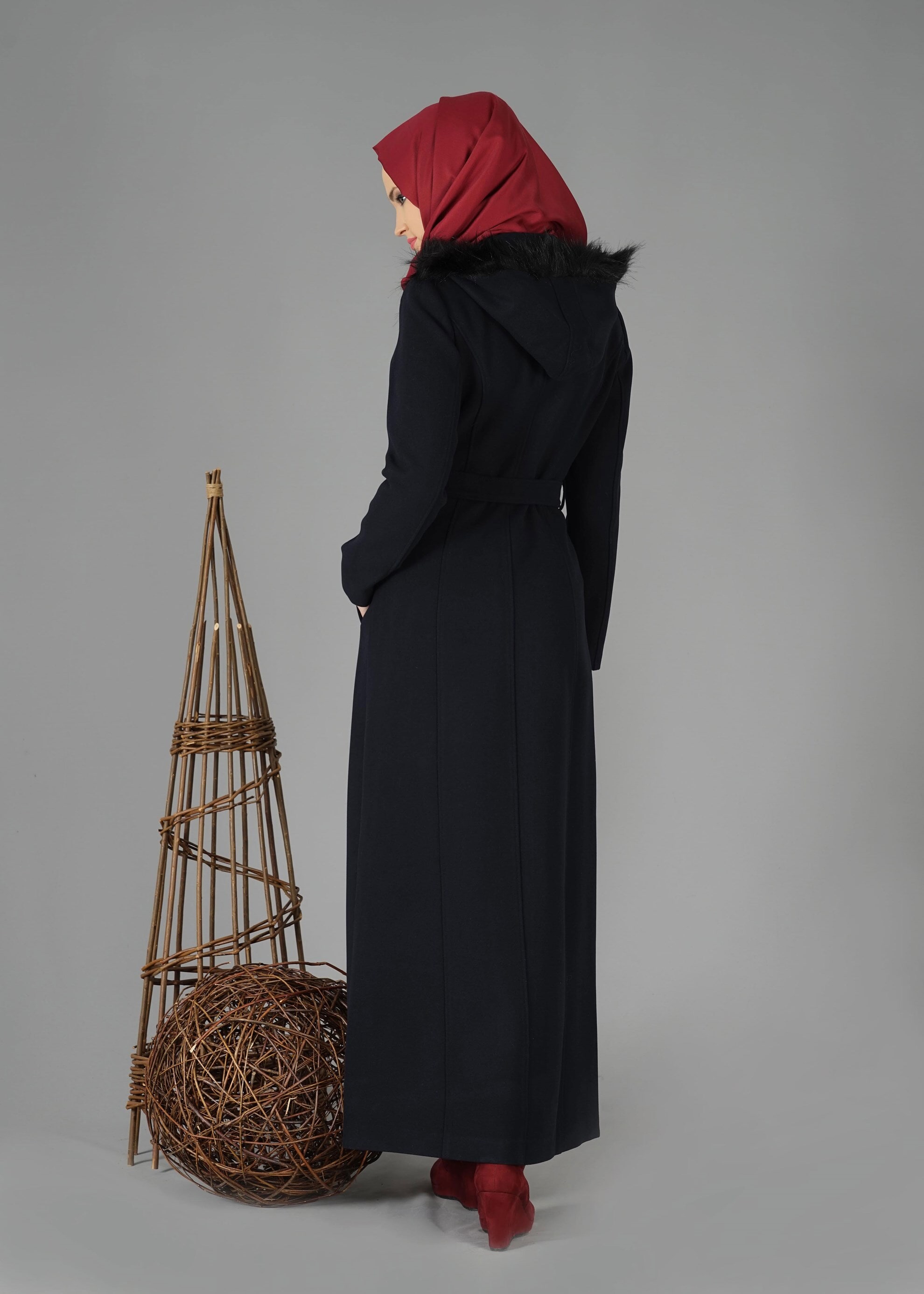 Tesettür giyim LACİVERT 9520 MANTO