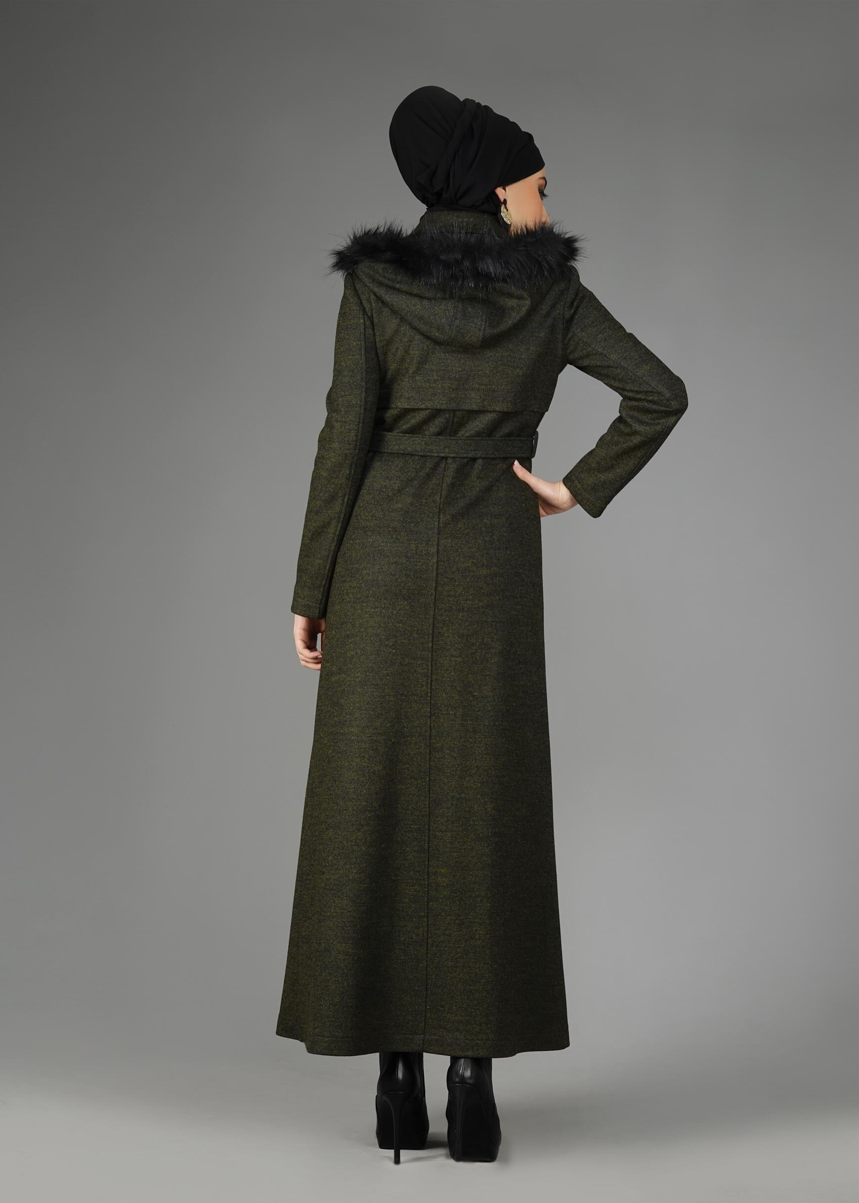 Tesettür giyim YEŞİL 9579 MANTO