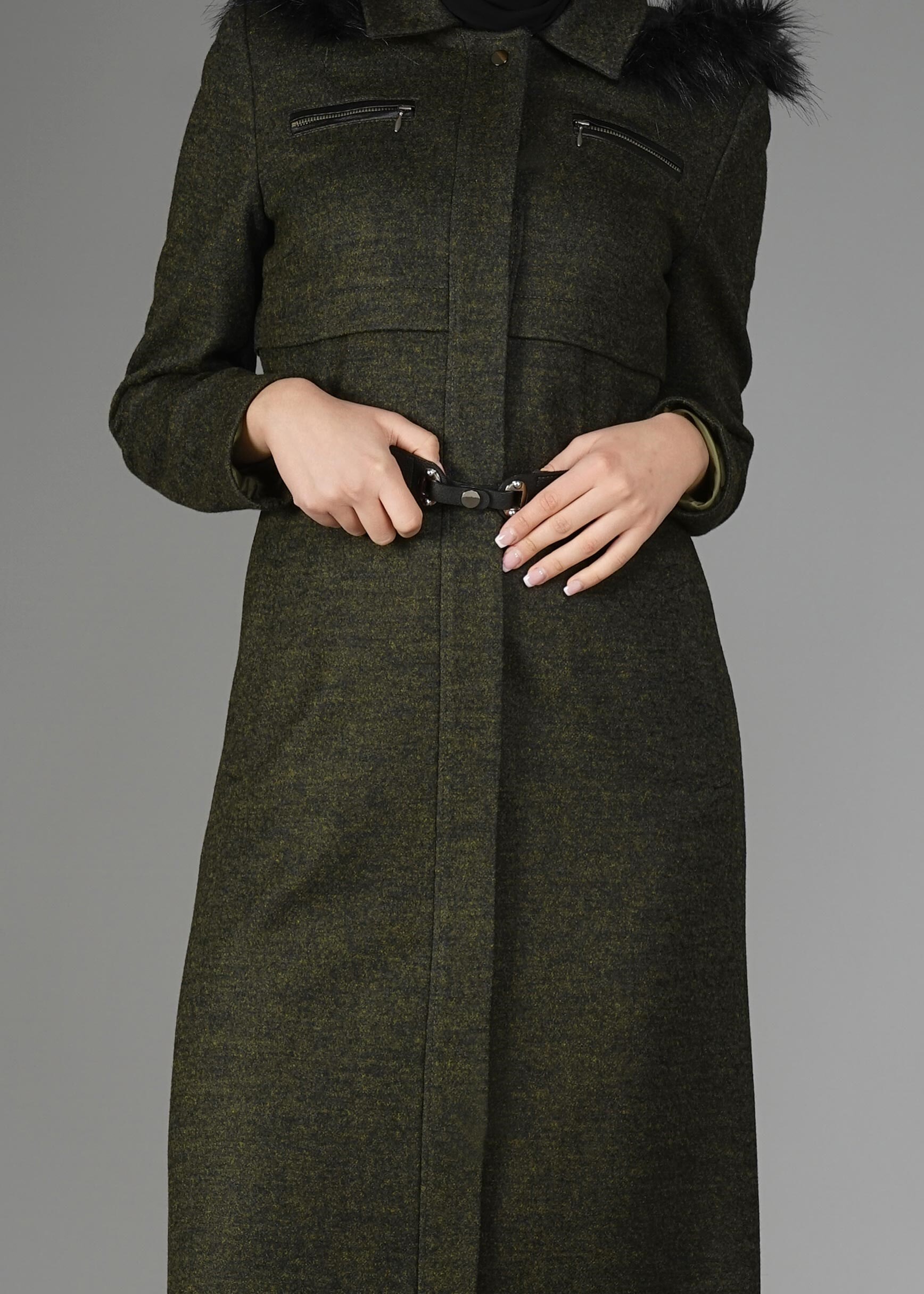 Tesettür giyim YEŞİL 9579 MANTO