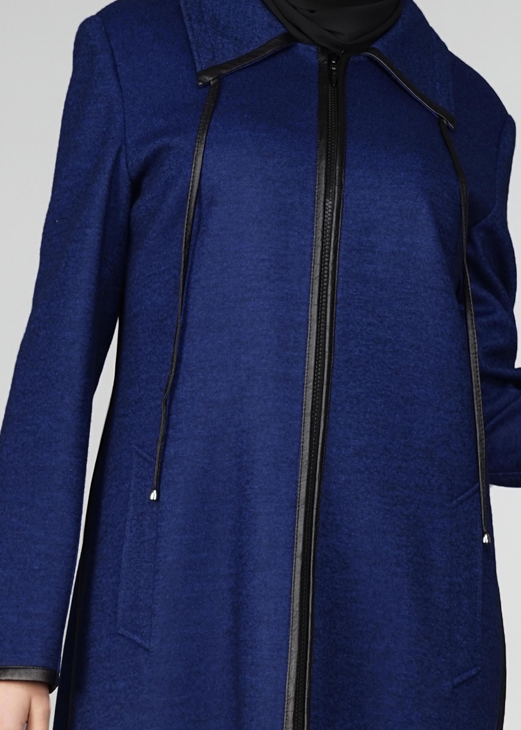 Tesettür giyim LACİVERT CEPLİ MANTO 9587