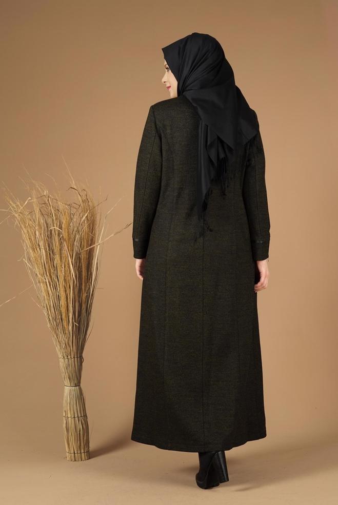 Hijab clothing GREEN ZIPPED WALKER COAT 9588  - ALVİNA