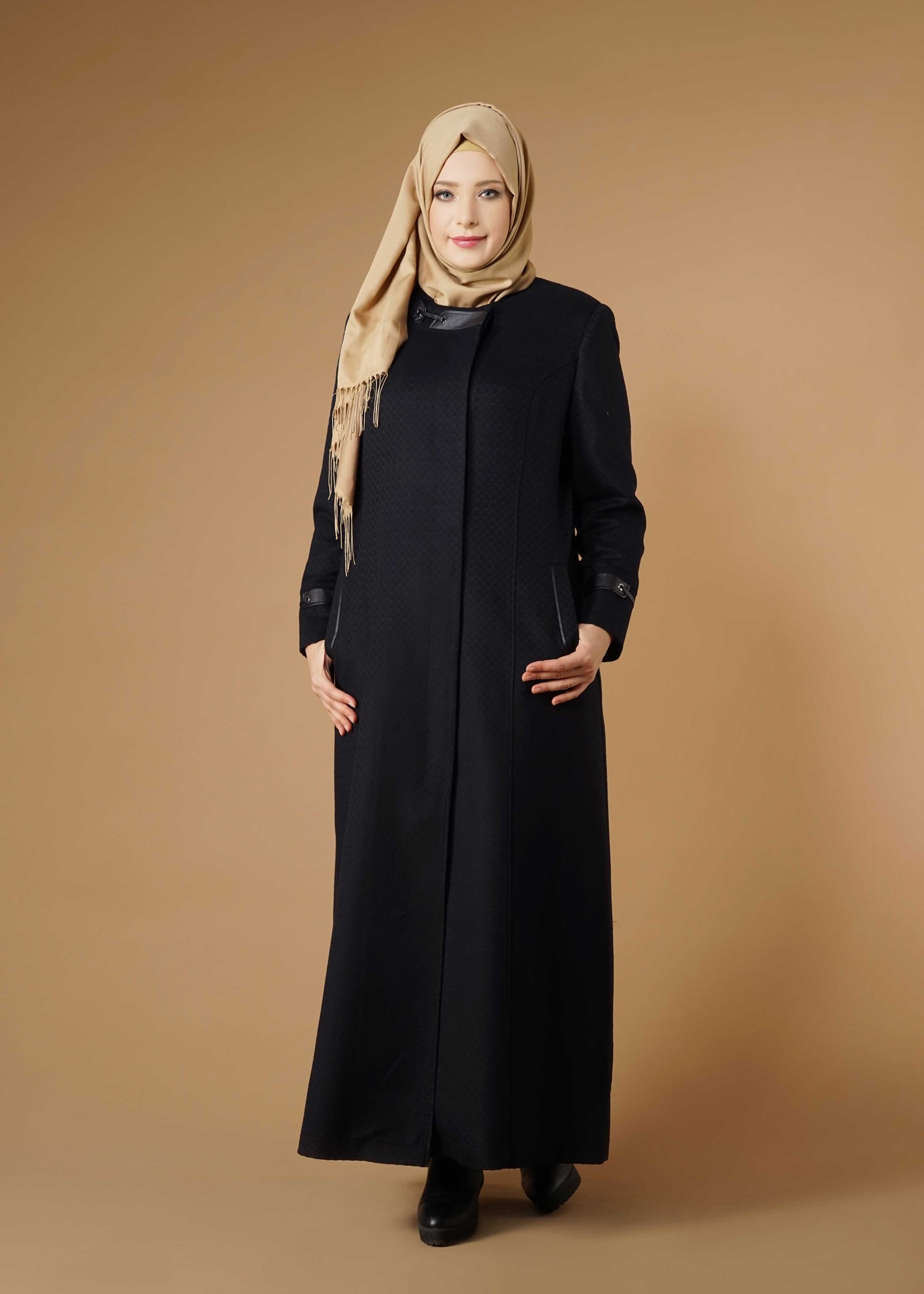 Hijab clothing NAVY BLUE ZIPPED COAT 9616 