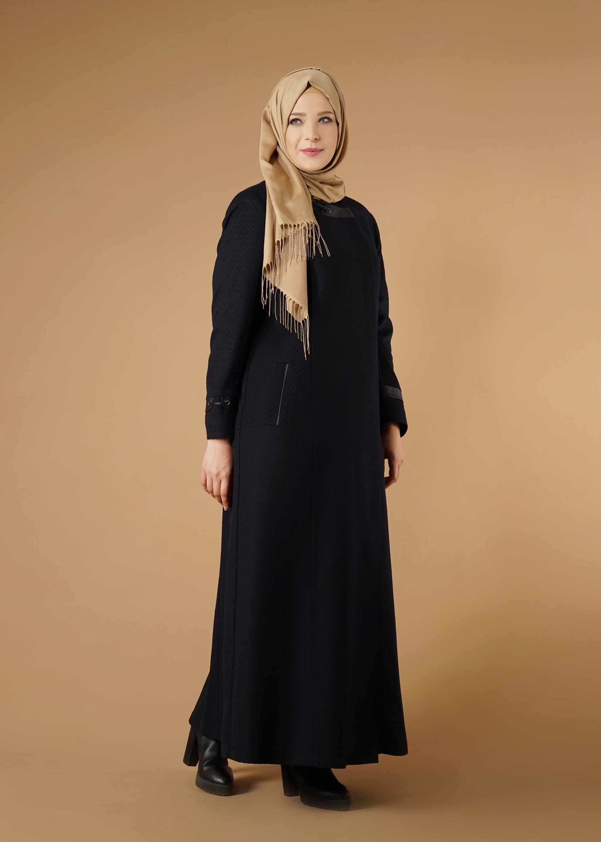 Hijab clothing NAVY BLUE ZIPPED COAT 9616 